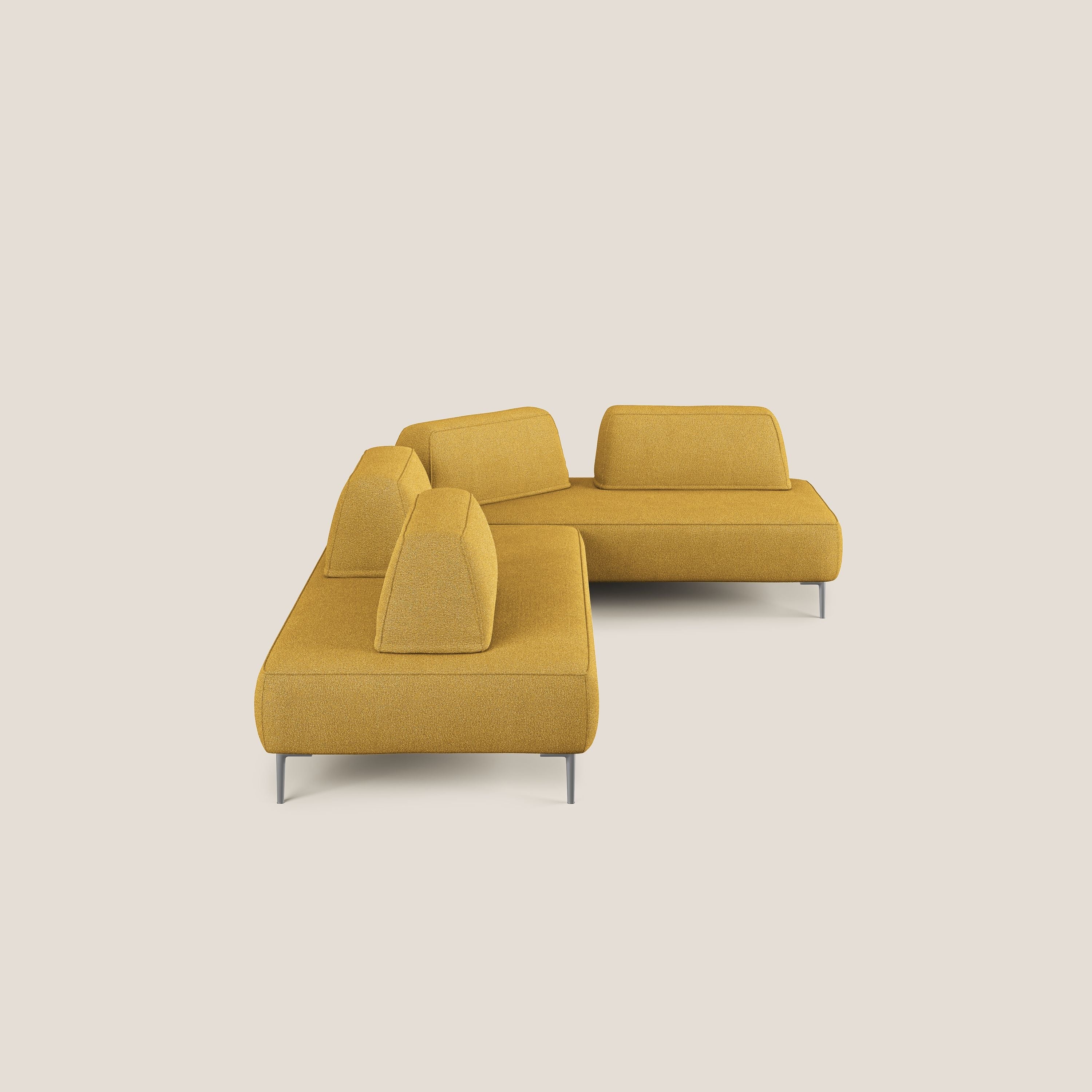 Newton divano angolare modulare con schienali movibili T07 giallo - divani.store