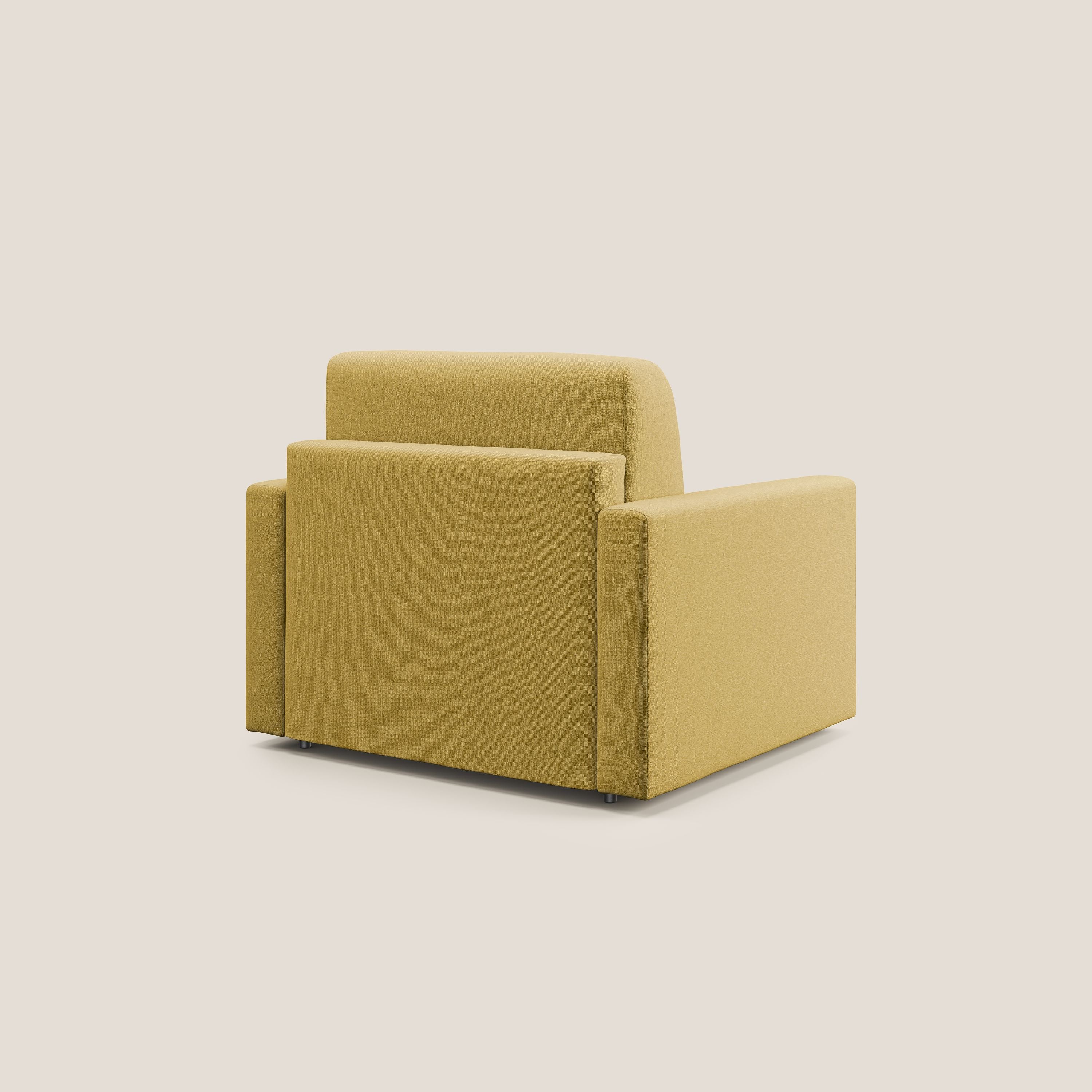 Chris poltrona letto in tessuto impermeabile T13 giallo - divani.store