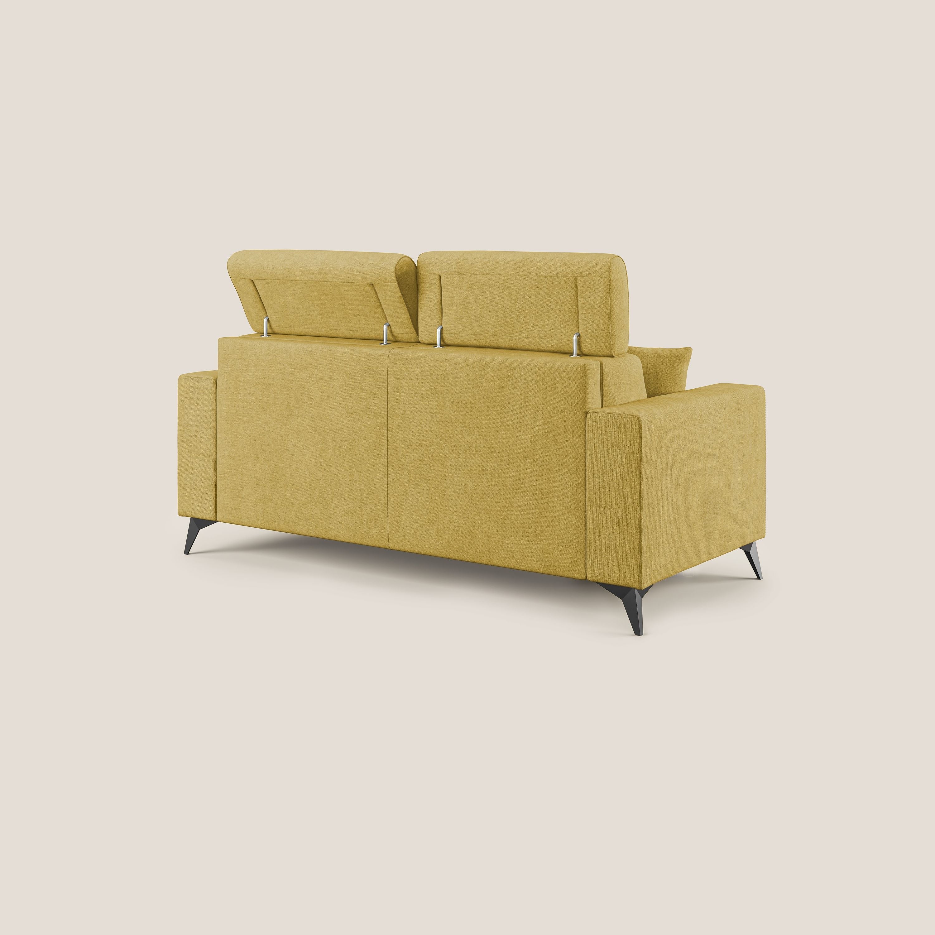 Pegaso divano letto con poggiatesta reclinabili e rivestimento T02 giallo - divani.store