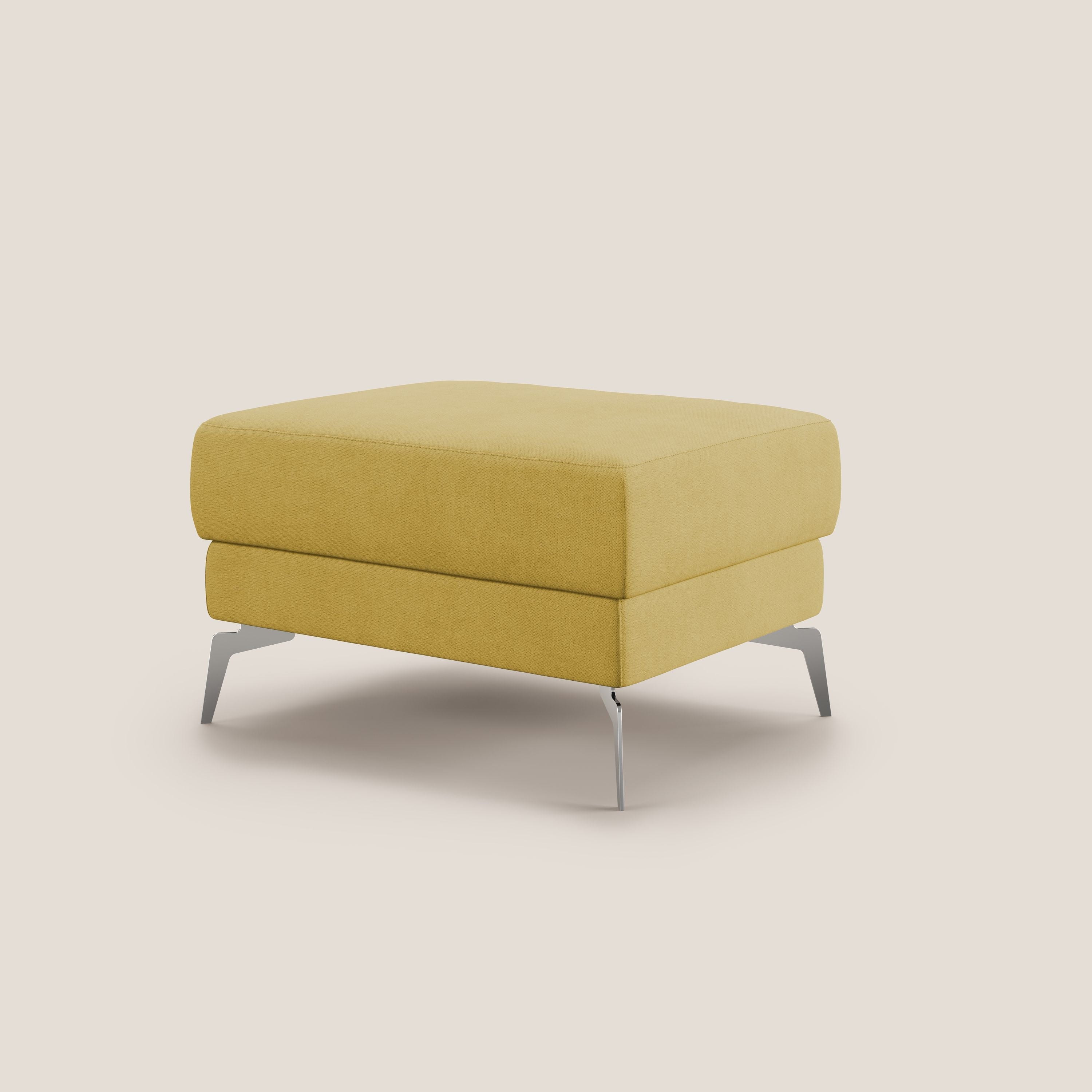Star Pouf con piedini alti in tessuto impermeabile T02 giallo - divani.store