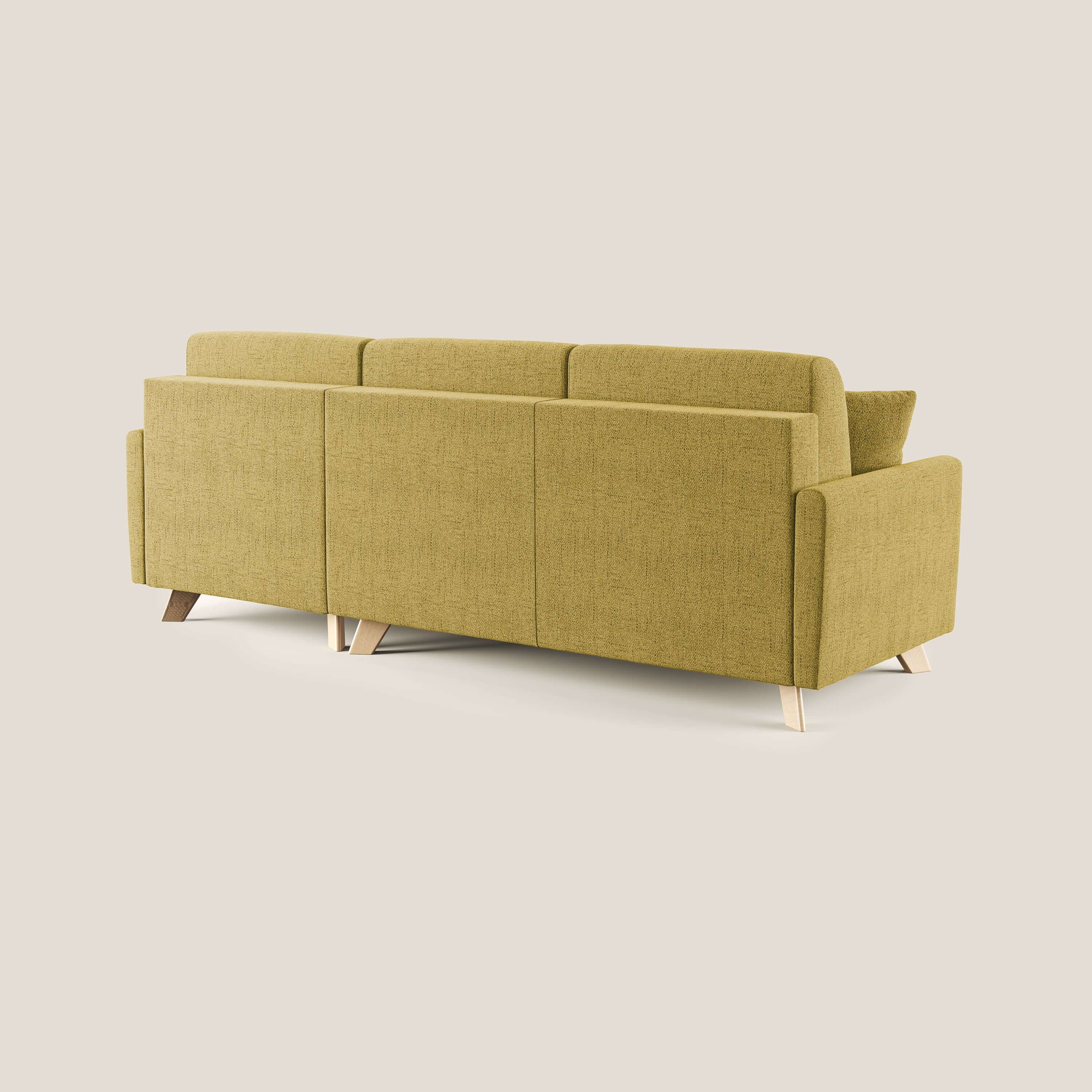Edgar divano letto angolare in tessuto felis impermeabile T03 giallo - divani.store