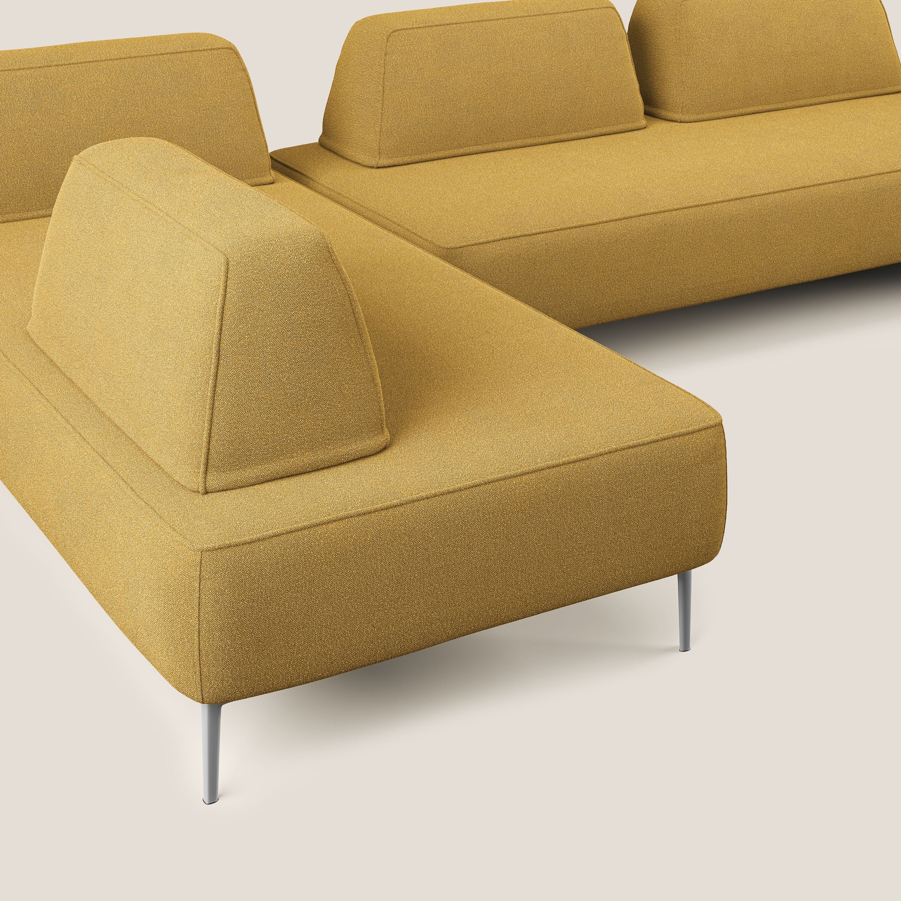 Newton divano panoramico modulare con schienali movibili T07 giallo - divani.store