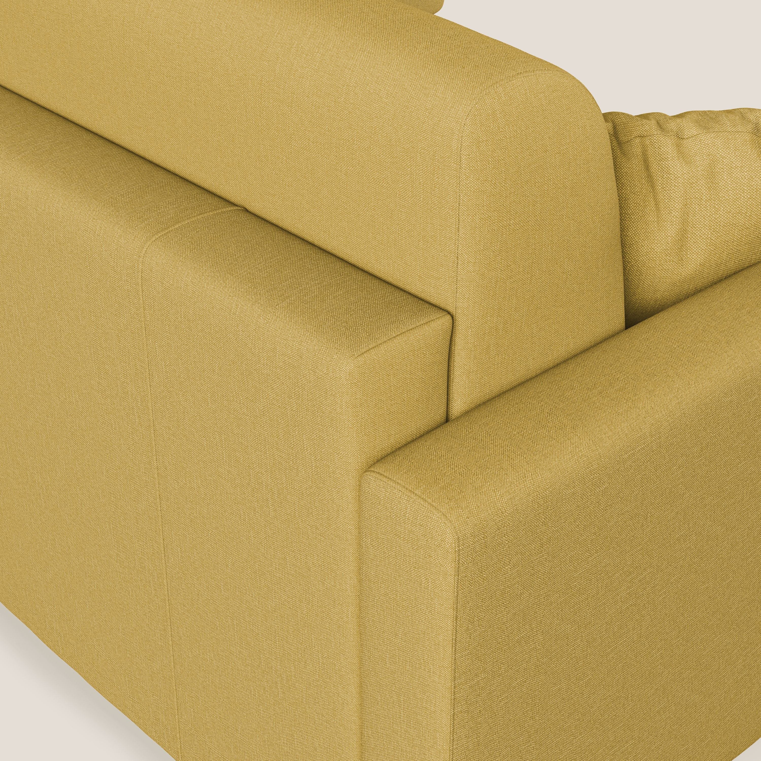 Chris Divano letto angolare 5 posti in tessuto impermeabile T13 giallo - divani.store