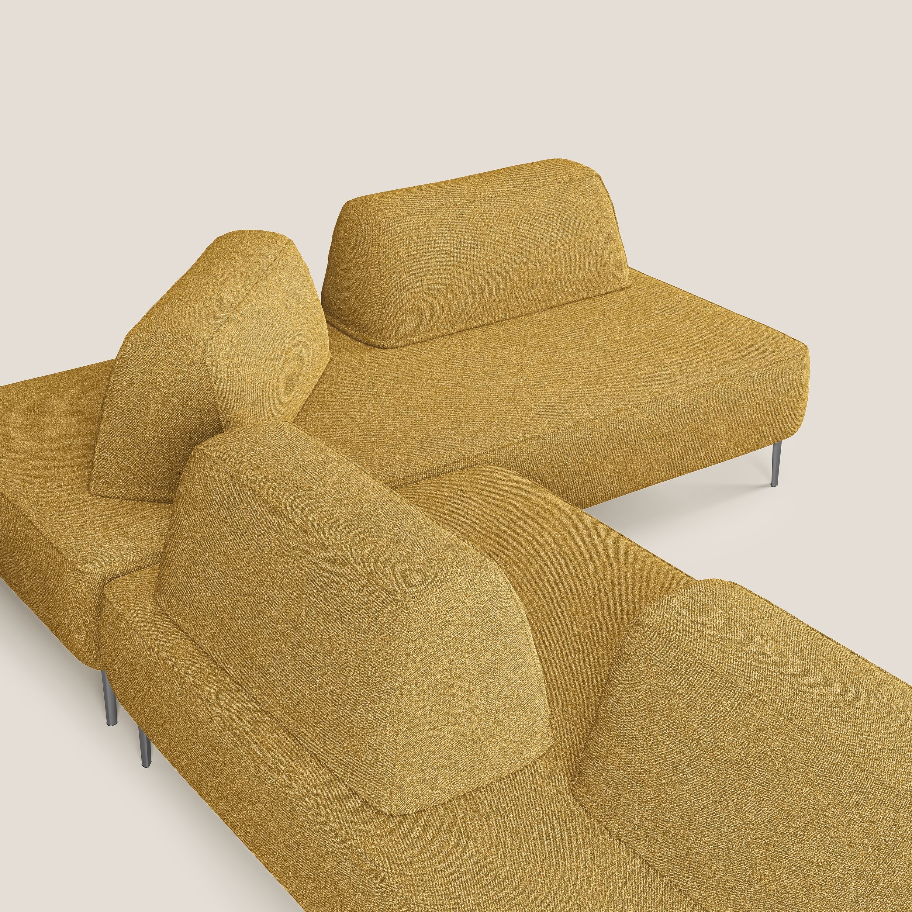 Newton divano angolare modulare con schienali movibili T07 giallo - divani.store