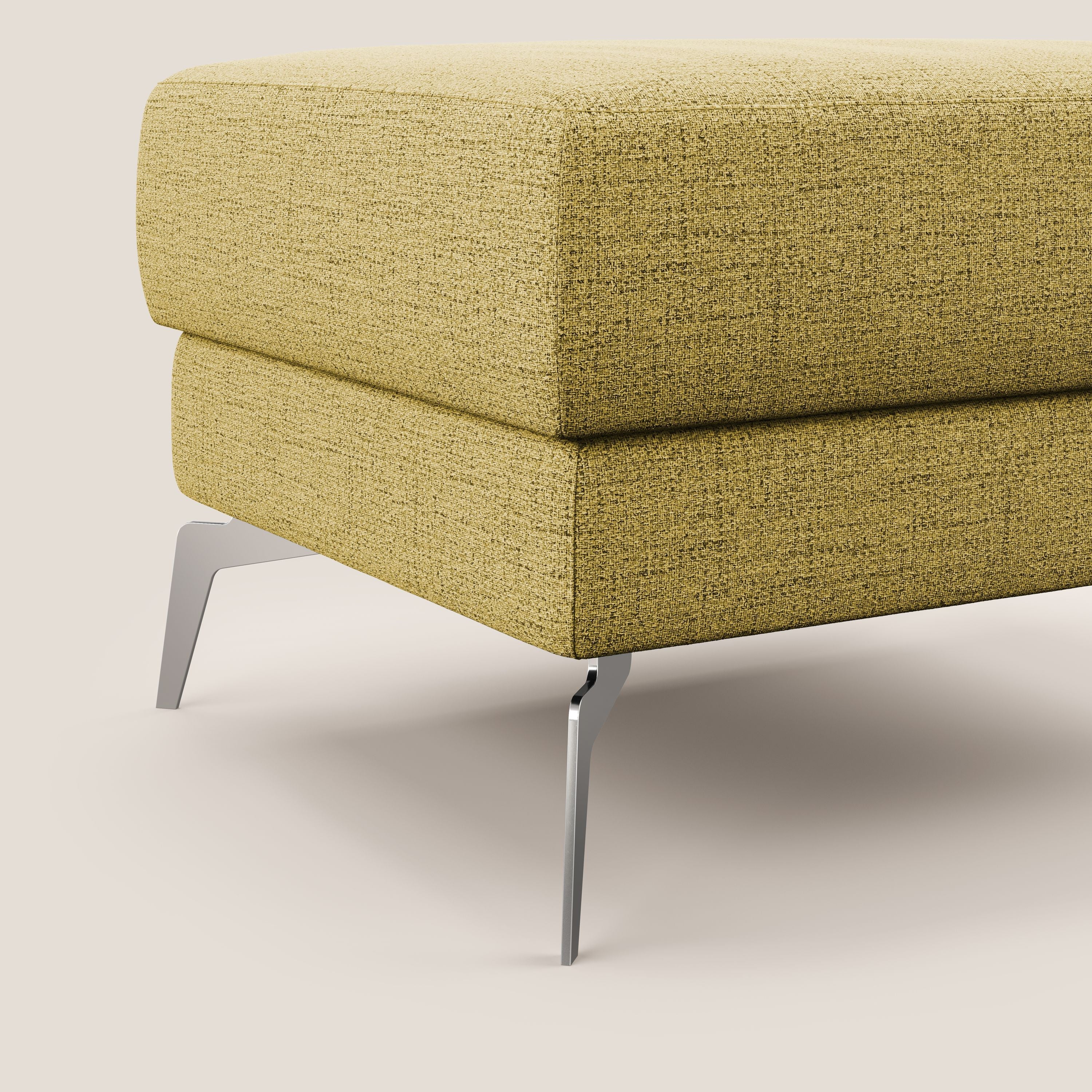 Star Pouf con piedini alti in tessuto impermeabile fiammato T03 giallo - divani.store