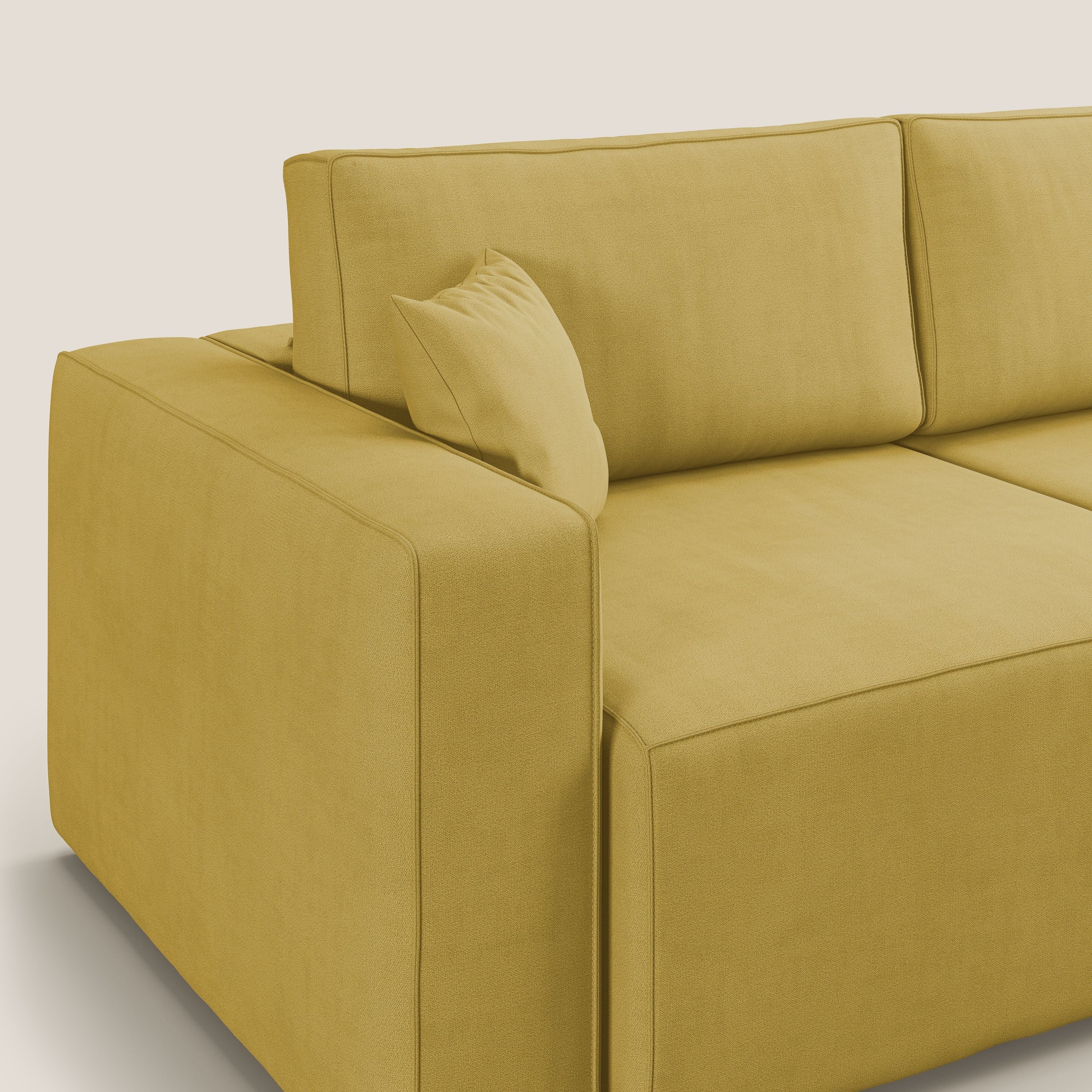 Morfeo divano con sedute estraibili in morbido tessuto impermeabile T02 giallo - divani.store