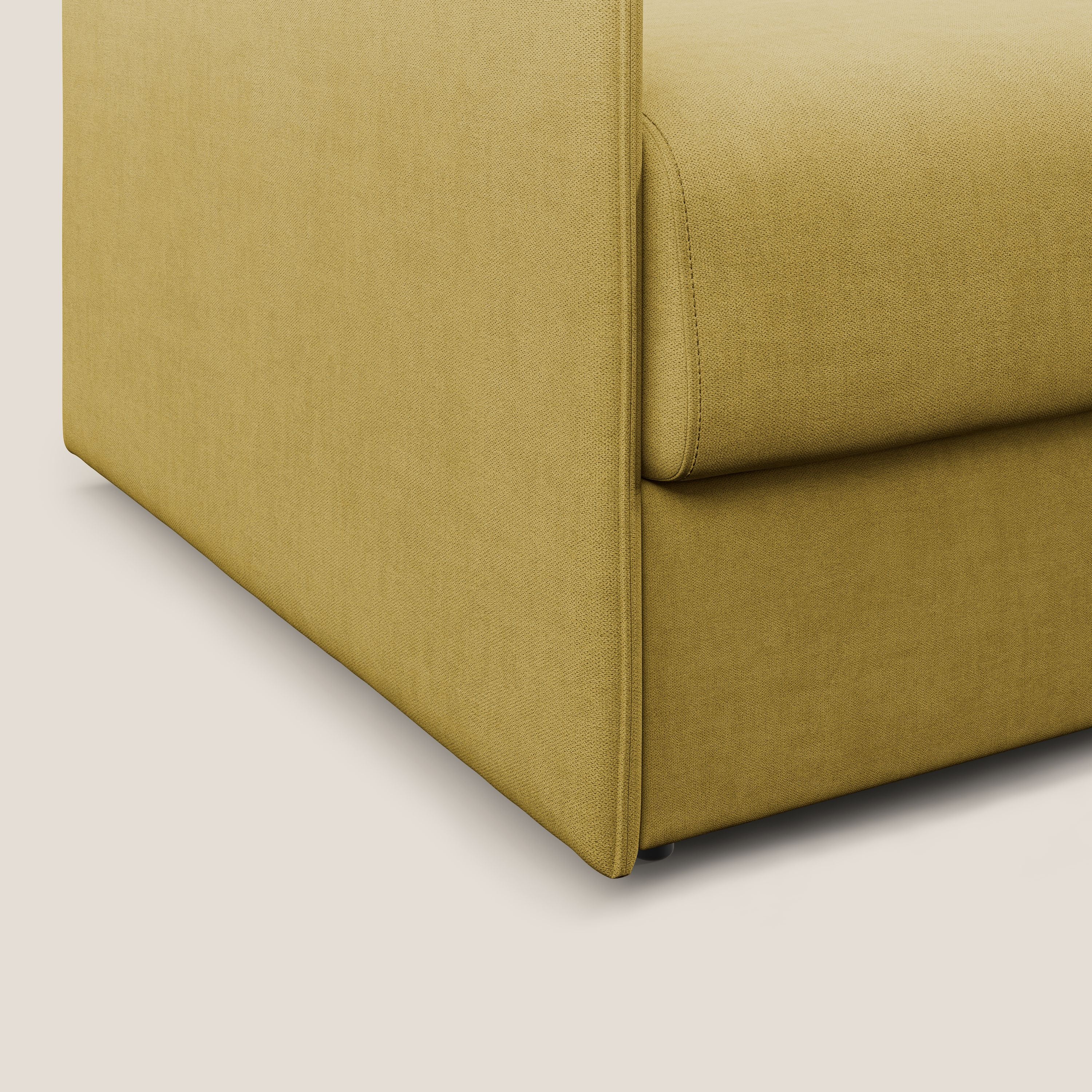 Evans poltrona letto in morbido tessuto impermeabile T02 giallo - divani.store