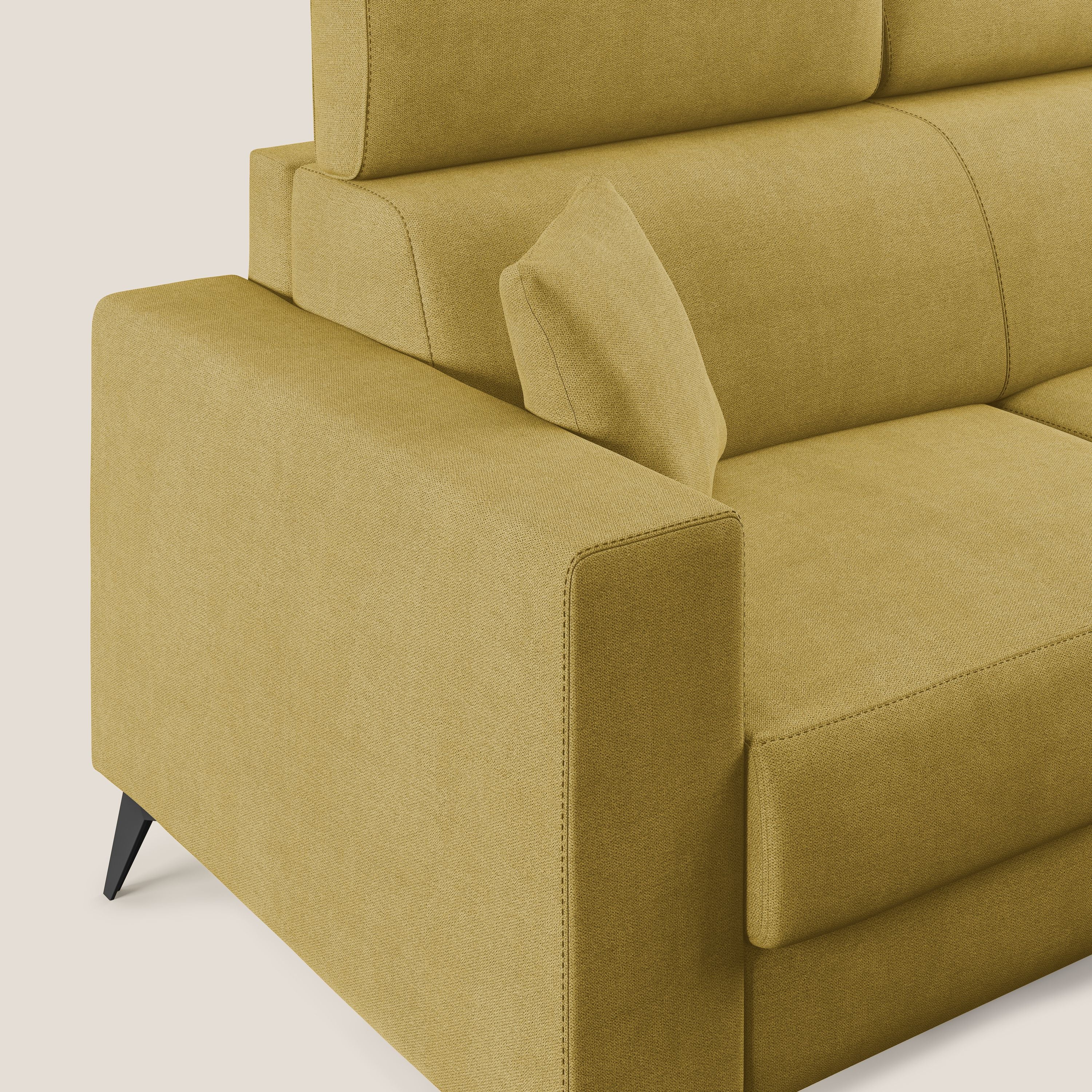 Pegaso divano letto con poggiatesta reclinabili e rivestimento T02 giallo - divani.store