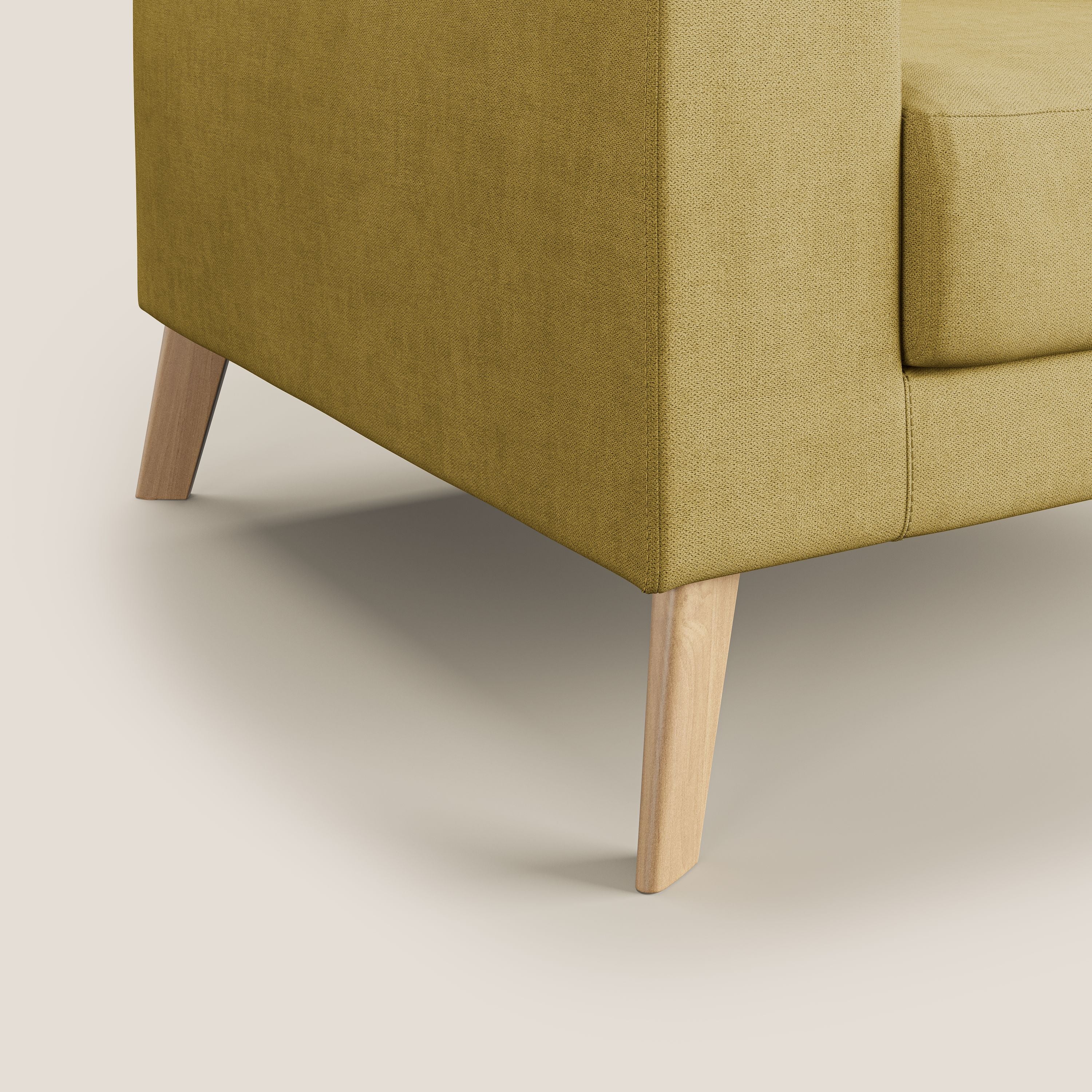 Danish poltroncina in tessuto morbido impermeabile T02 giallo - divani.store