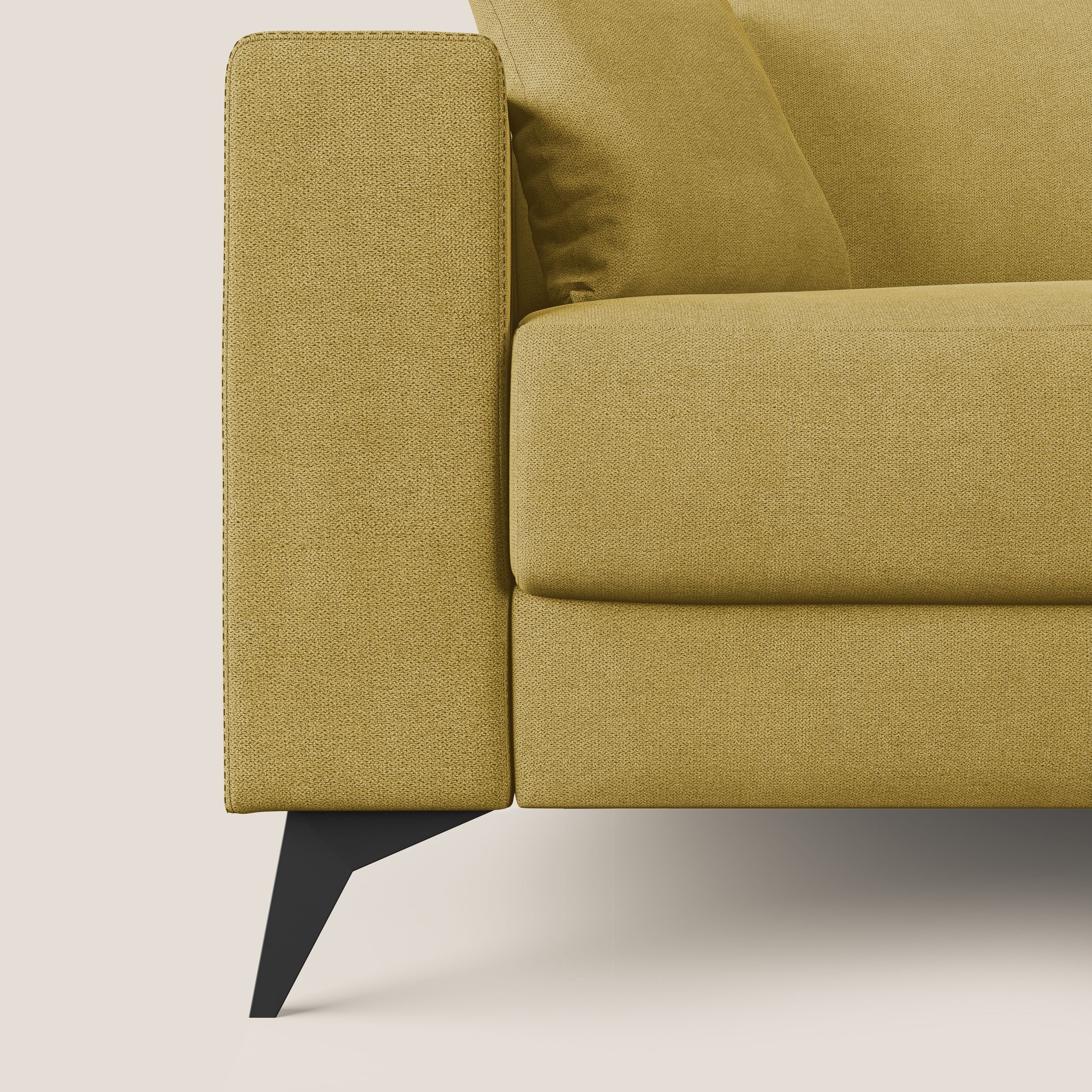 Pegaso divano letto angolare con poggiatesta reclinabili e rivestimento impermeabile T02 giallo - divani.store