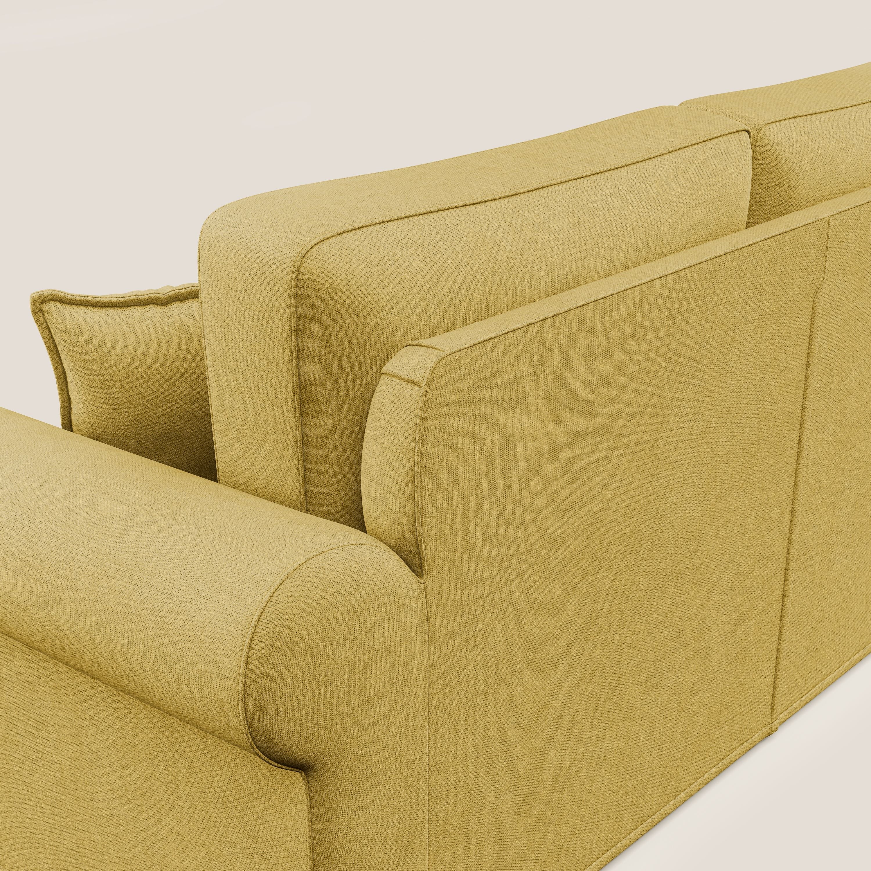 Lady divano classico in piuma d'oca realizzato con tessuto impermeabile T02 giallo - divani.store