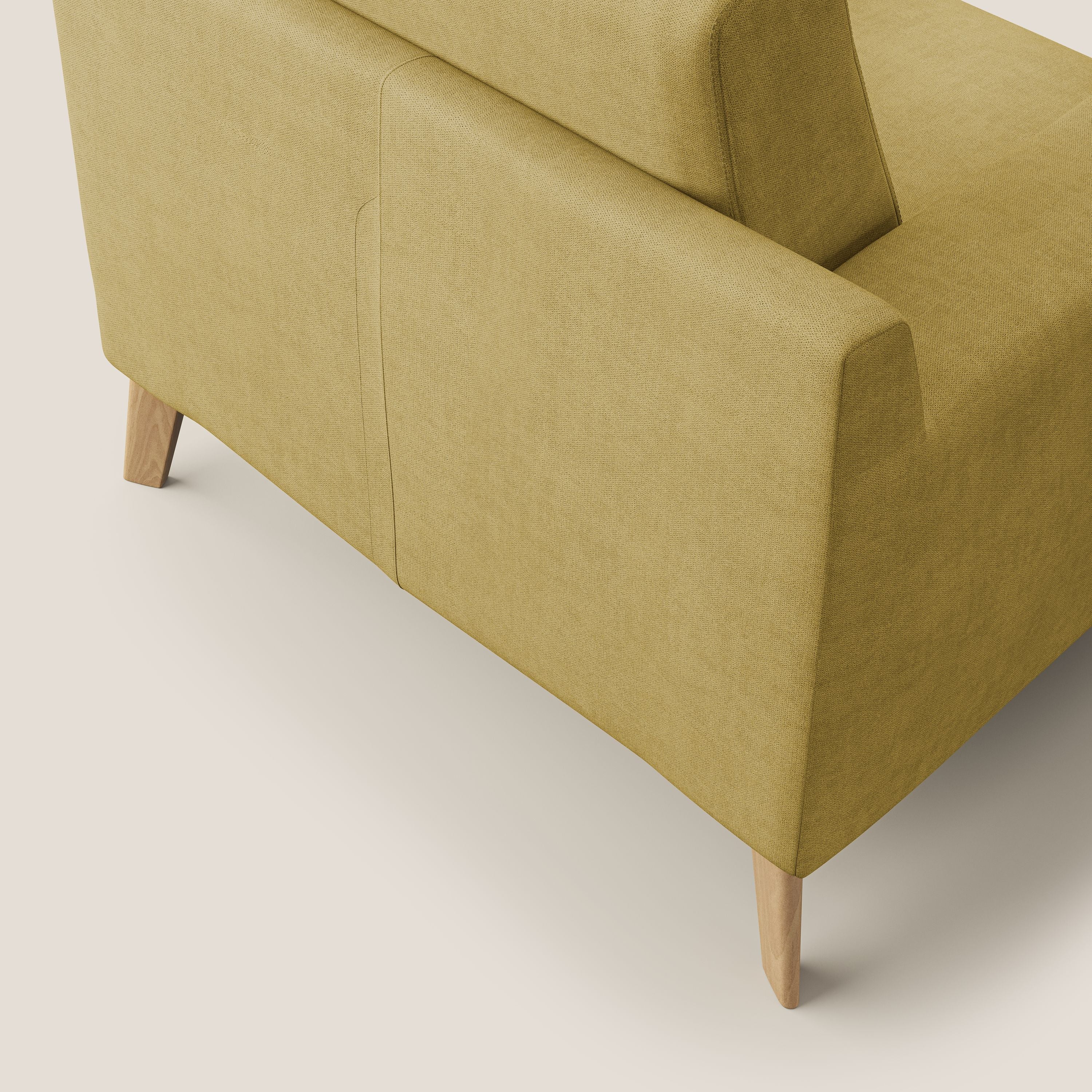 Danish poltroncina in tessuto morbido impermeabile T02 giallo - divani.store