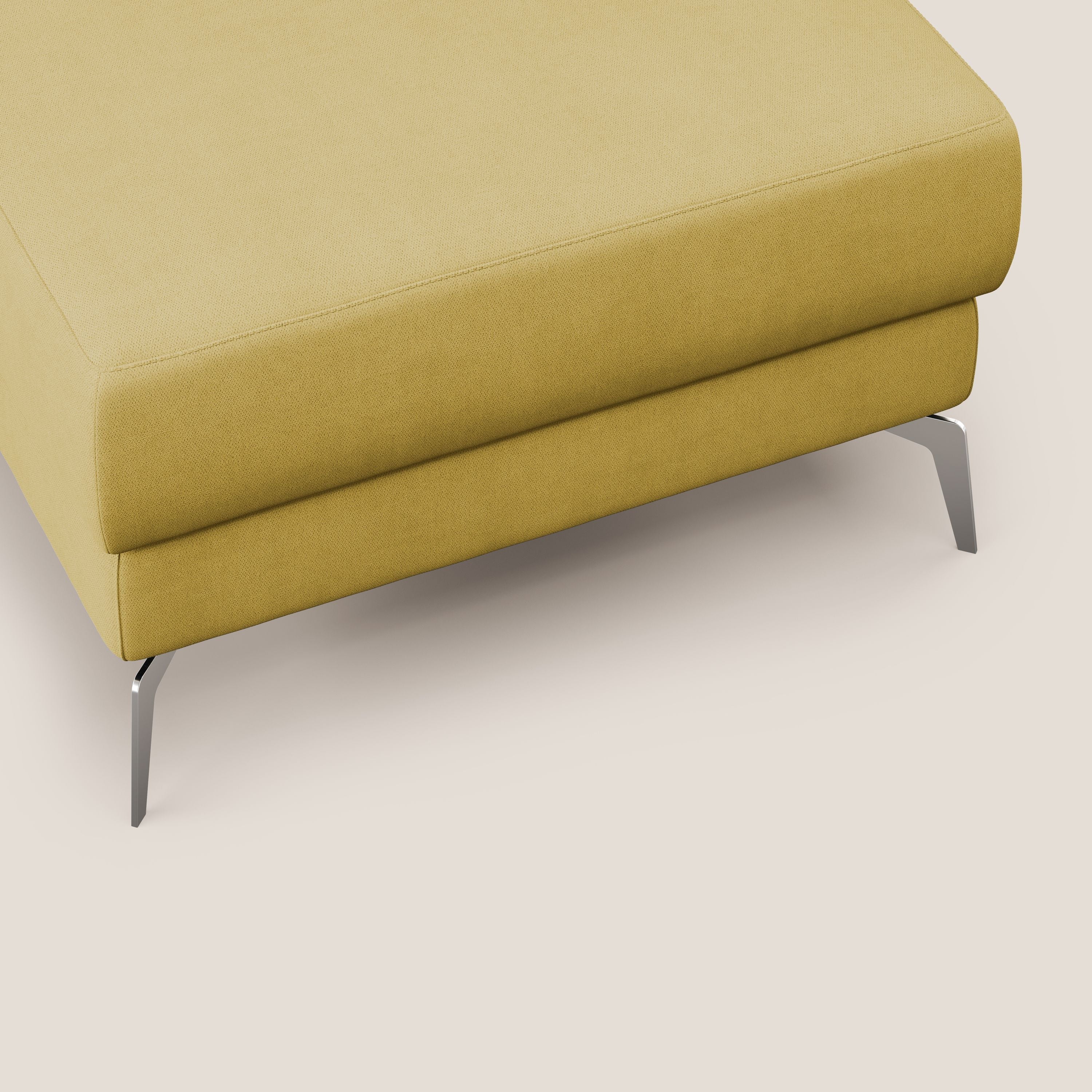 Star Pouf con piedini alti in tessuto impermeabile T02 giallo - divani.store