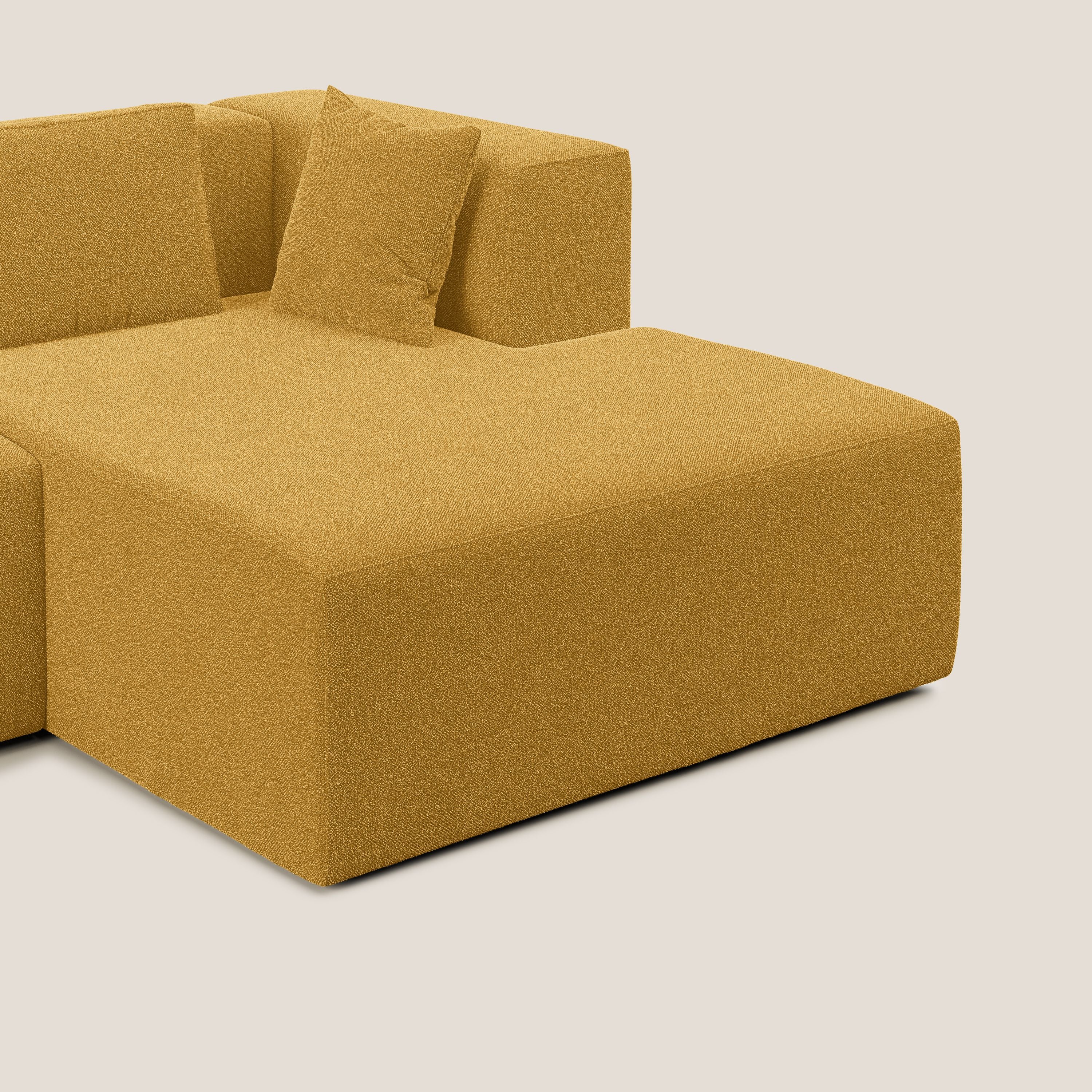 Nettuno divano panoramico in morbido tessuto bouclè T07 giallo - divani.store