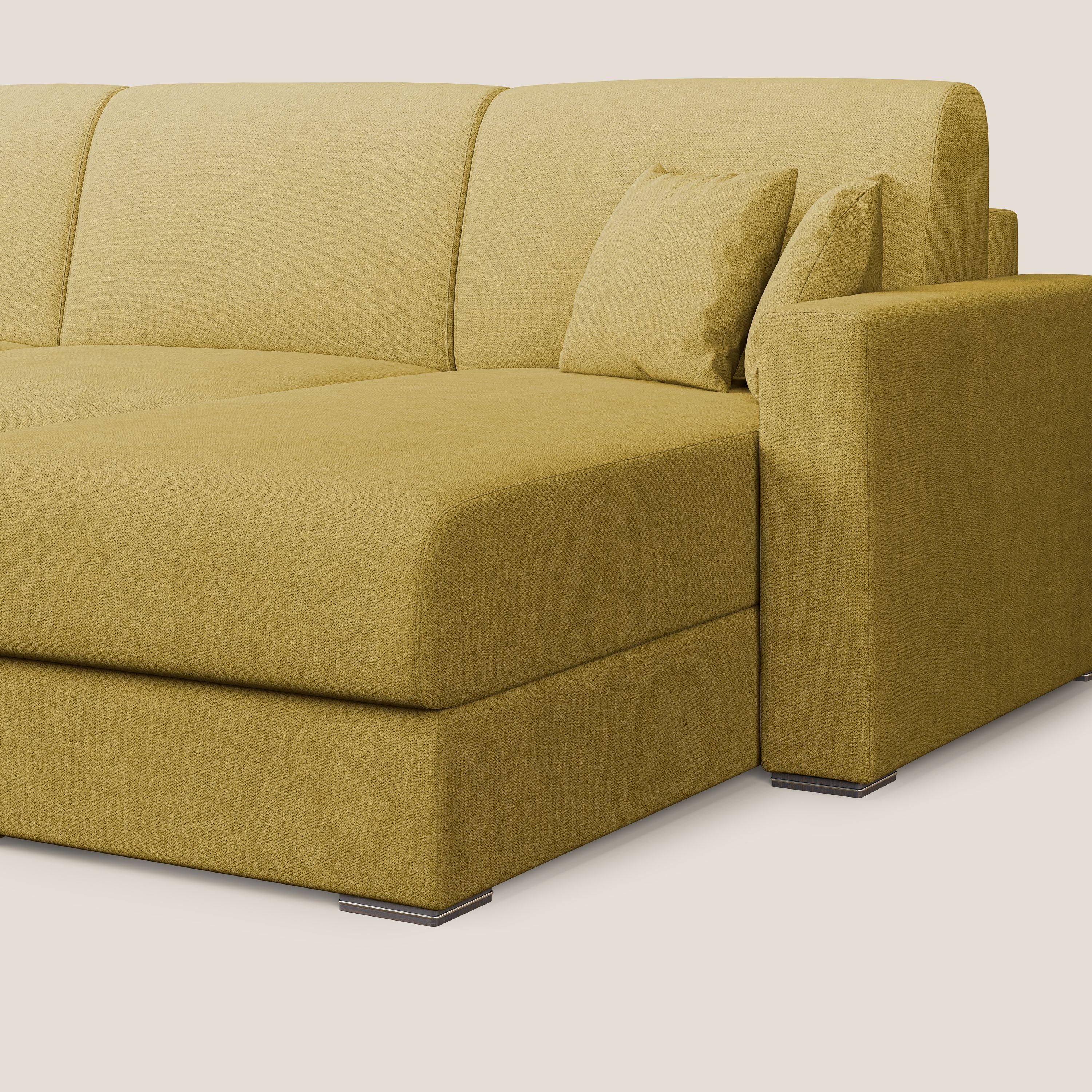 Best Divano letto angolare in tessuto impermeabile T02 giallo - divani.store