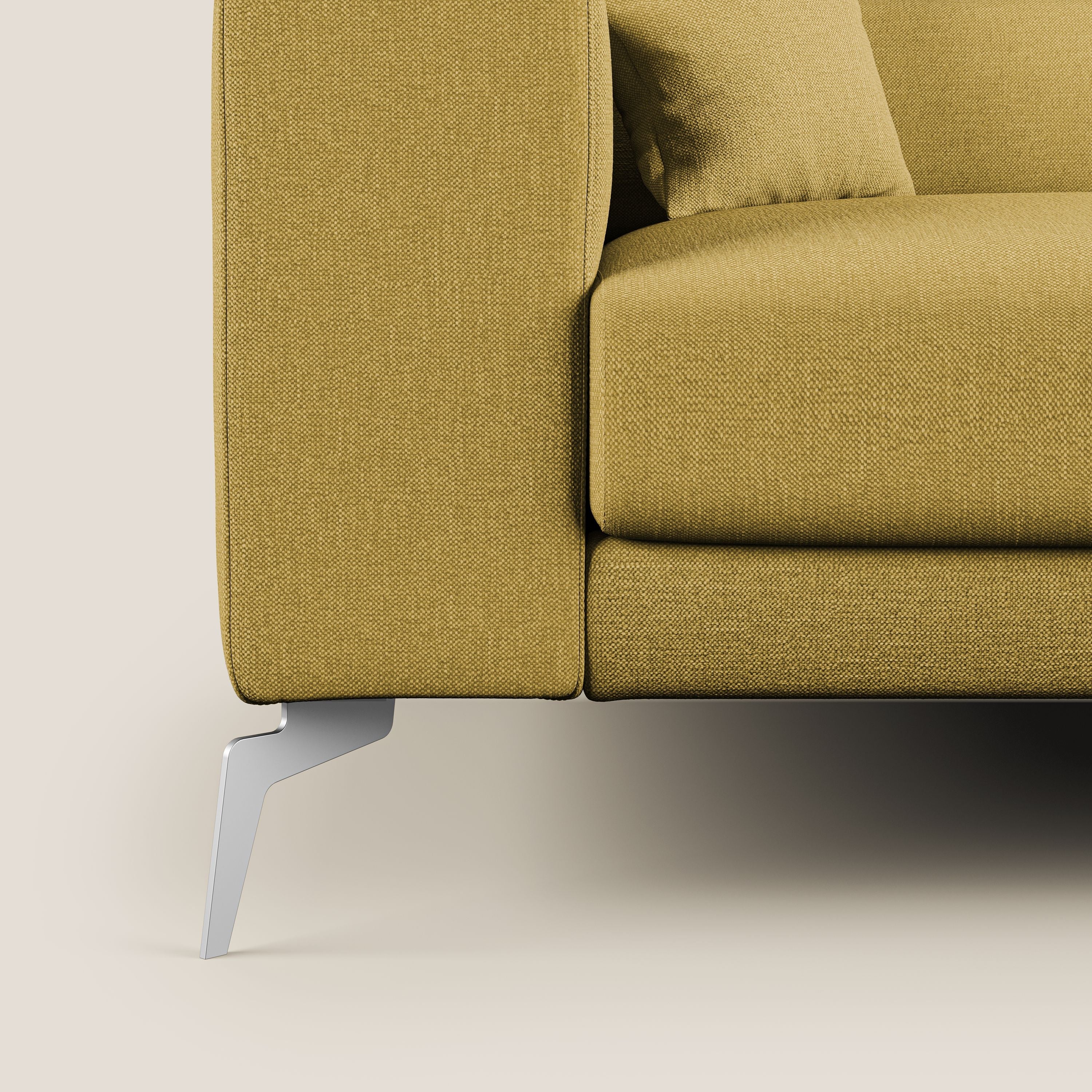 Blade Divano con poggiatesta reclinabili in tessuto impermeabile misto cotone T13 giallo - divani.store