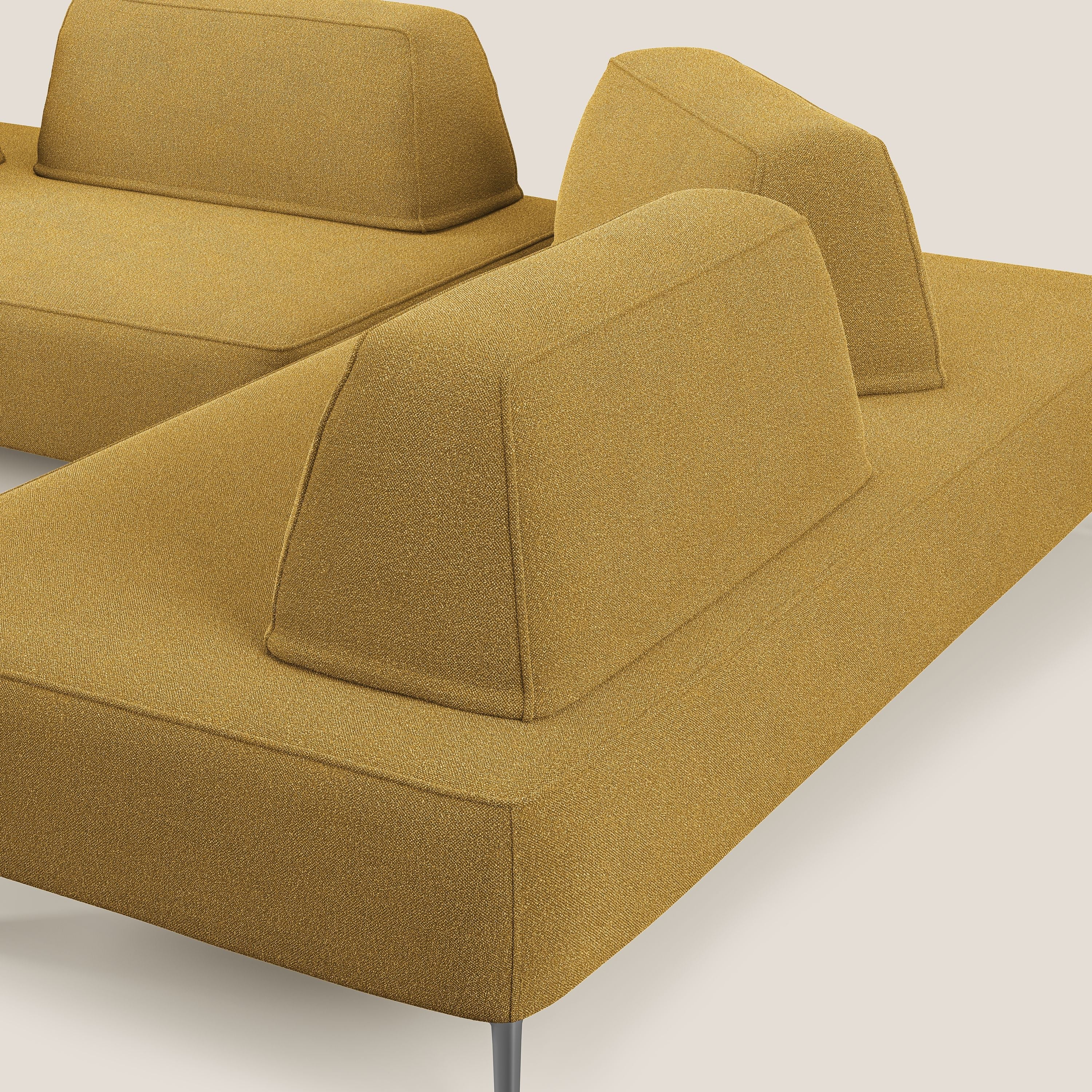 Newton divano angolare modulare con schienali movibili T07 giallo - divani.store