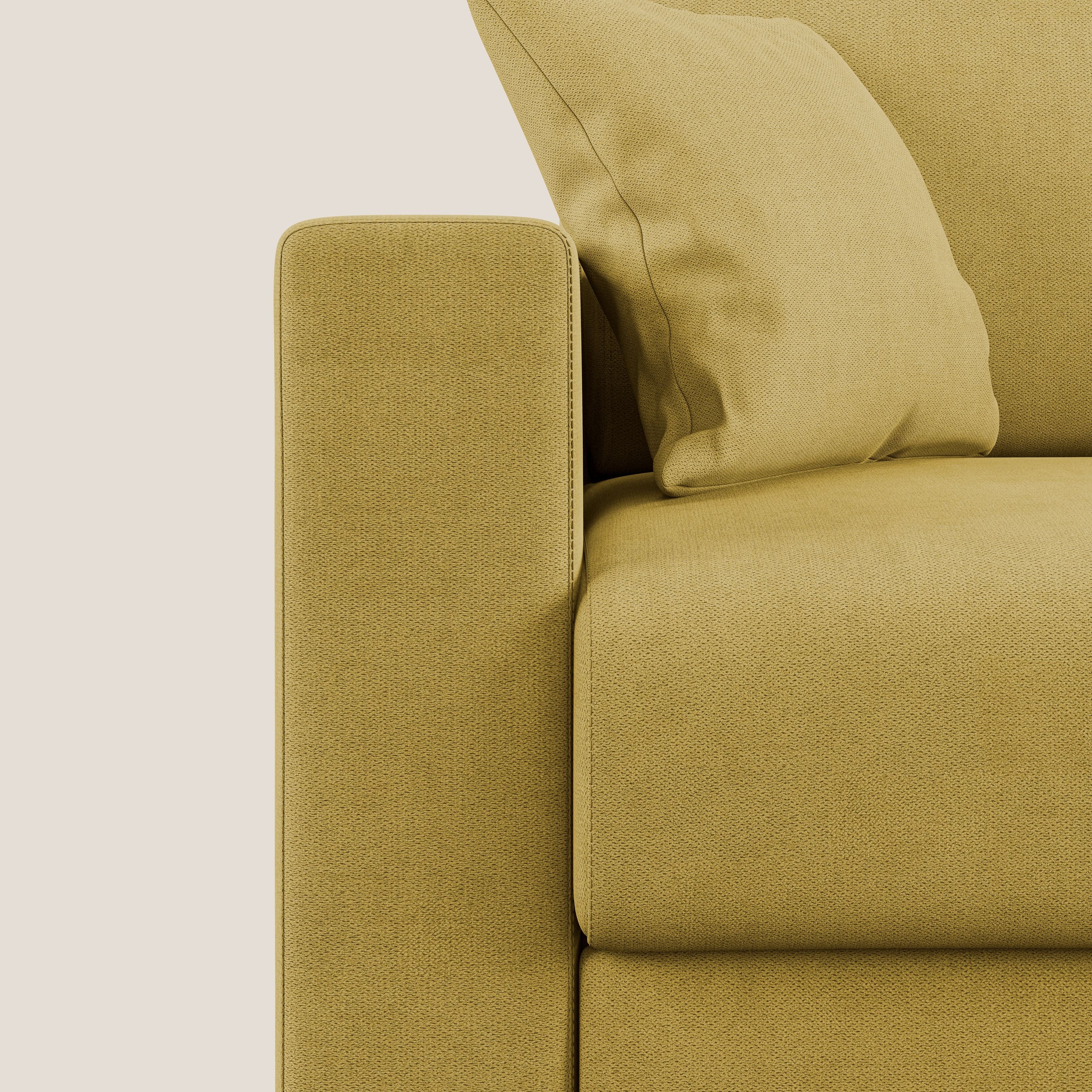 Kafka divano letto angolare in morbido tessuto impermeabile T02 giallo - divani.store