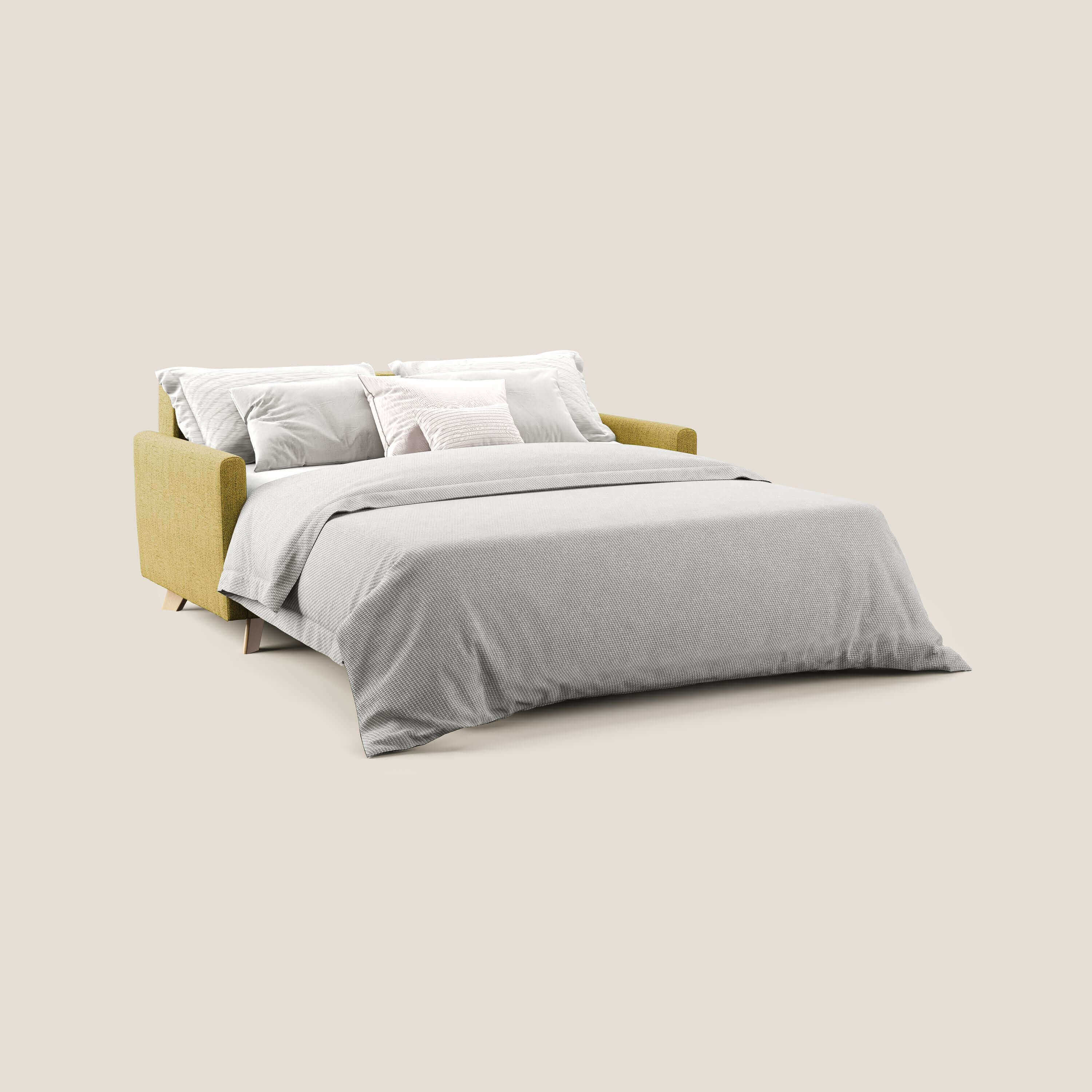 Edgar divano letto matrimoniale in tessuto felis impermeabile T03 giallo - divani.store