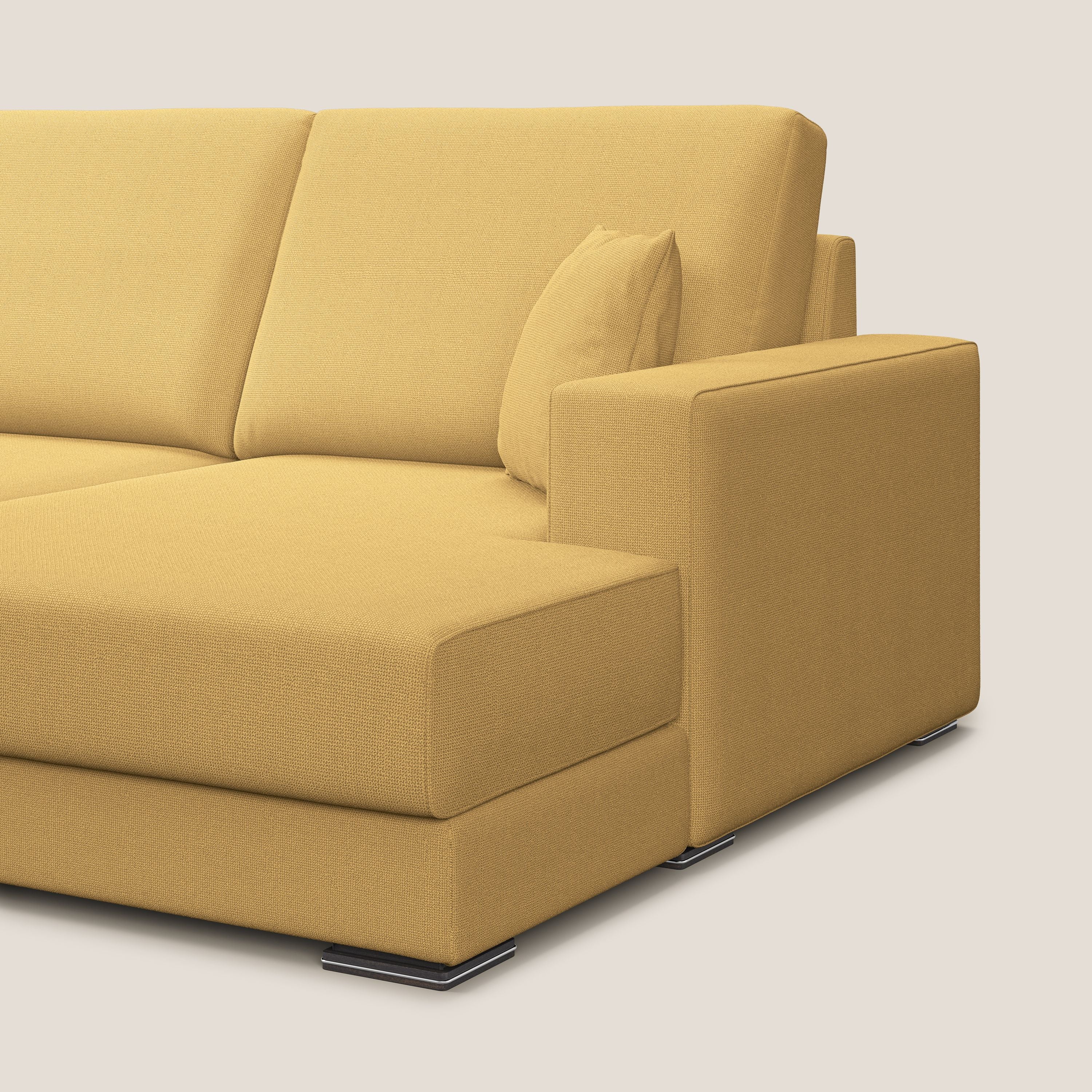 Marte divano angolare in tessuto smacchiabile impermeabile T08 giallo - divani.store