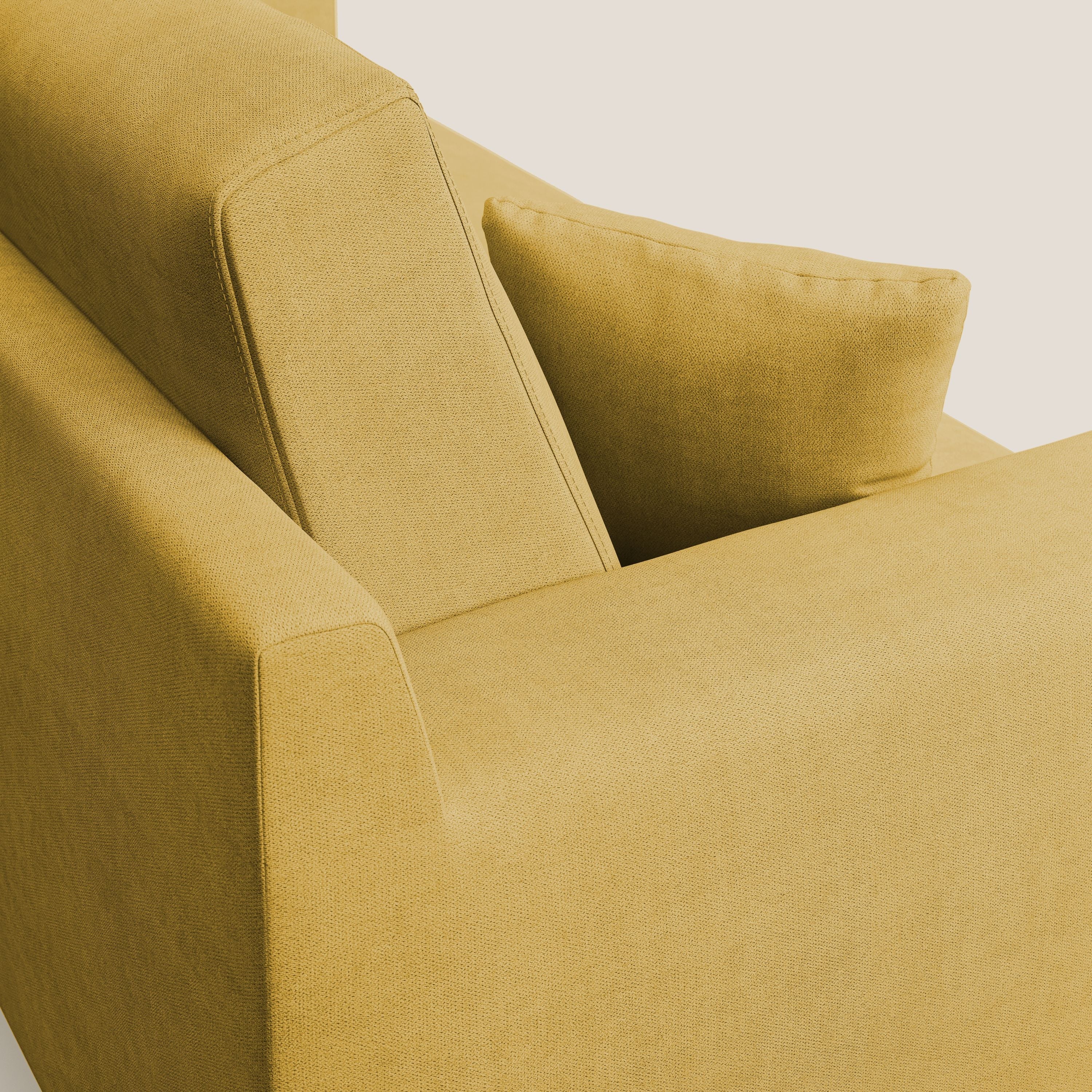 Danish divano moderno in tessuto morbido impermeabile T02 giallo - divani.store