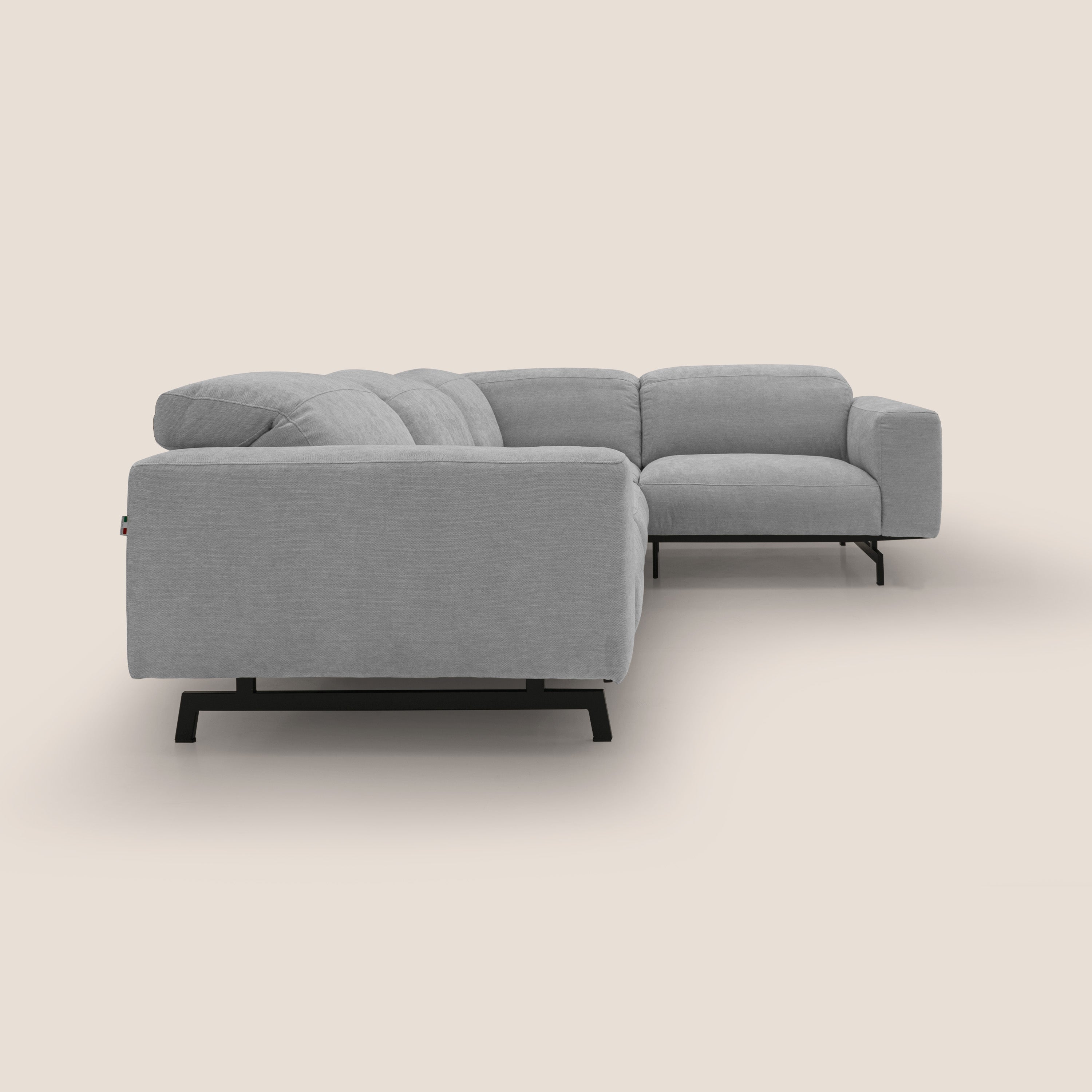 Sakura wendbares, modulares Ecksofa aus weichem, wasserfestem geflammtem Stoff T14 hellgrau