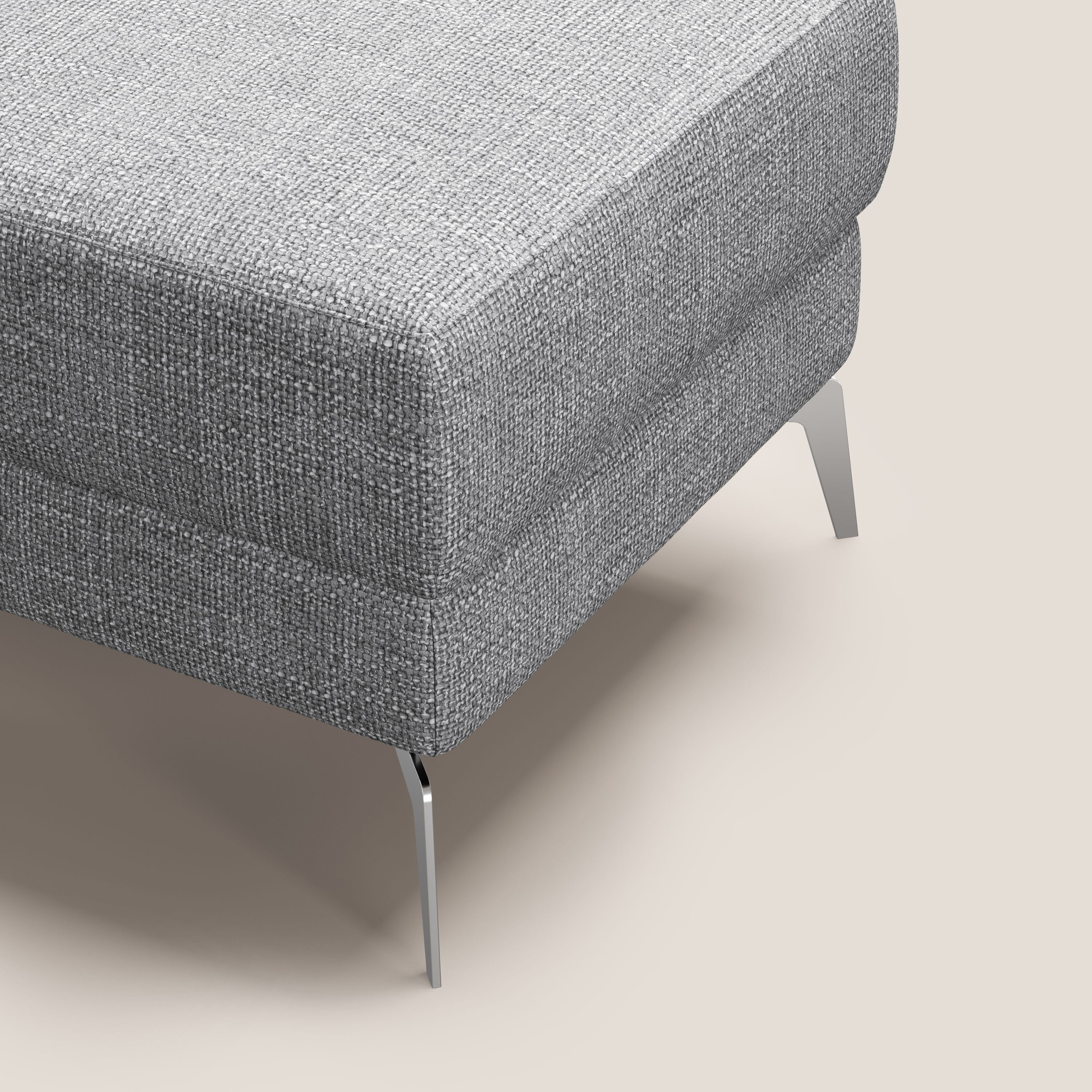 Star Pouf con piedini alti in tessuto impermeabile morbido intreccio T06 grigio - divani.store