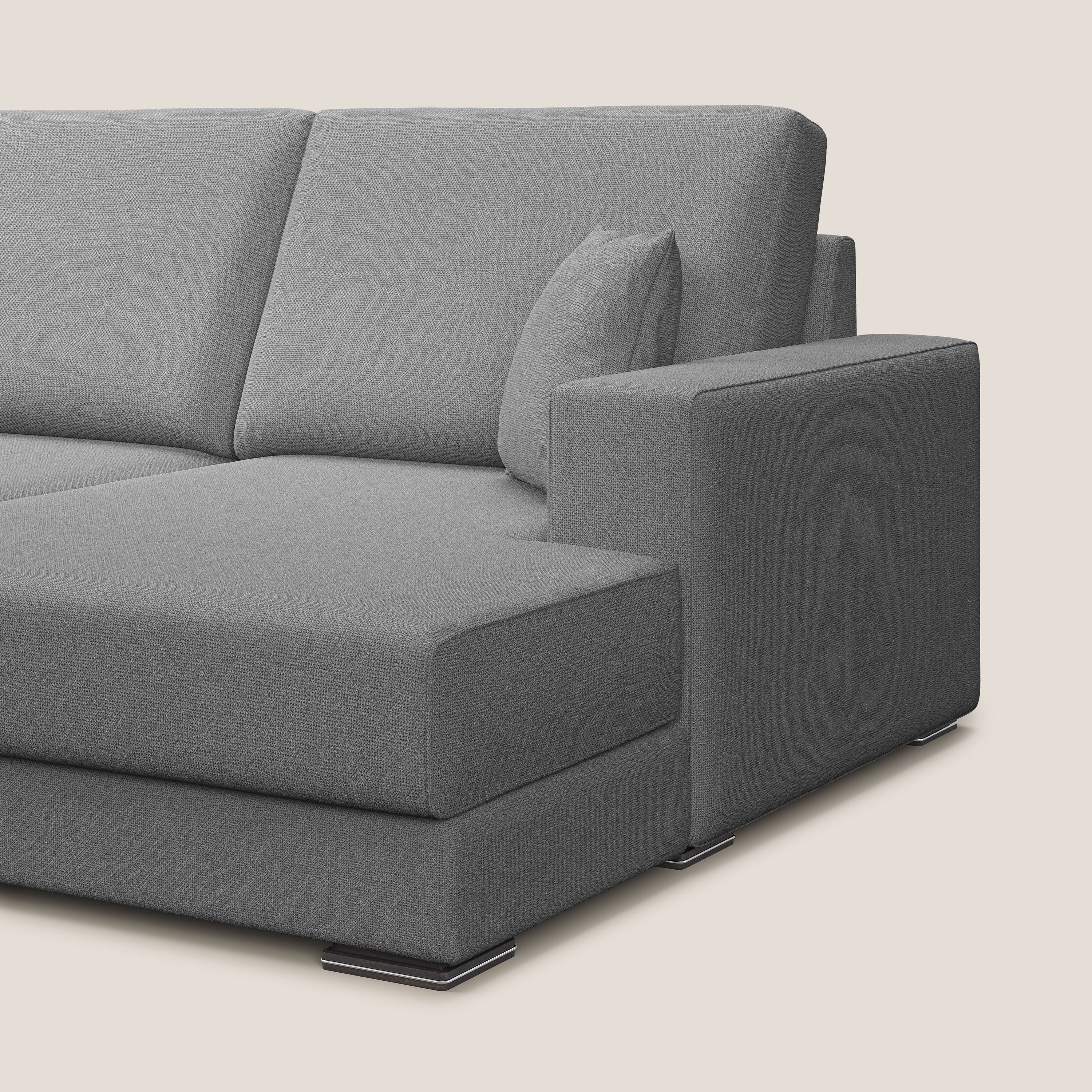 Marte divano angolare in tessuto smacchiabile impermeabile T08 grigio - divani.store