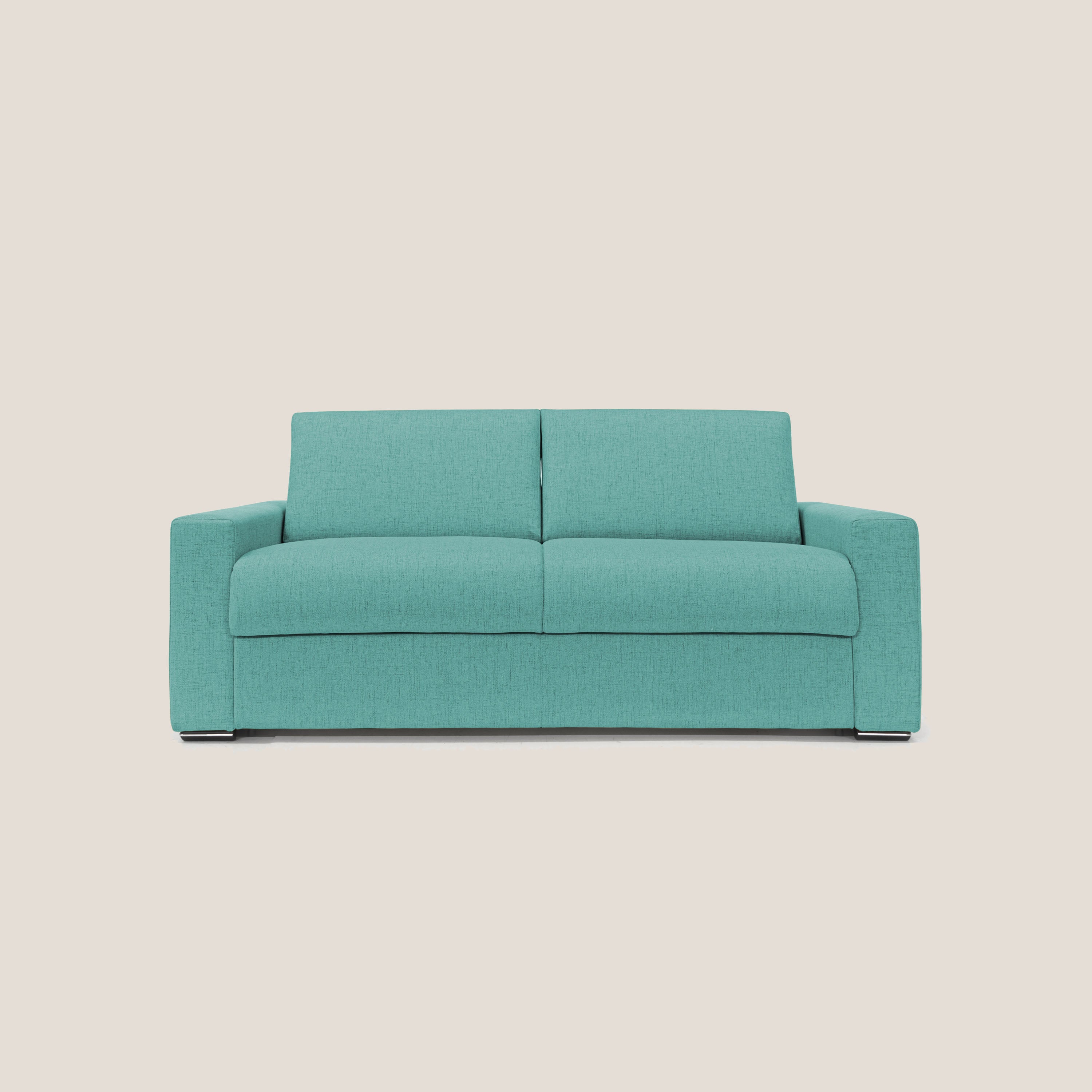 Nixon Divano letto matrimoniale con materasso 20 cm in tessuto impermeabile T03 verde acqua - divani.store