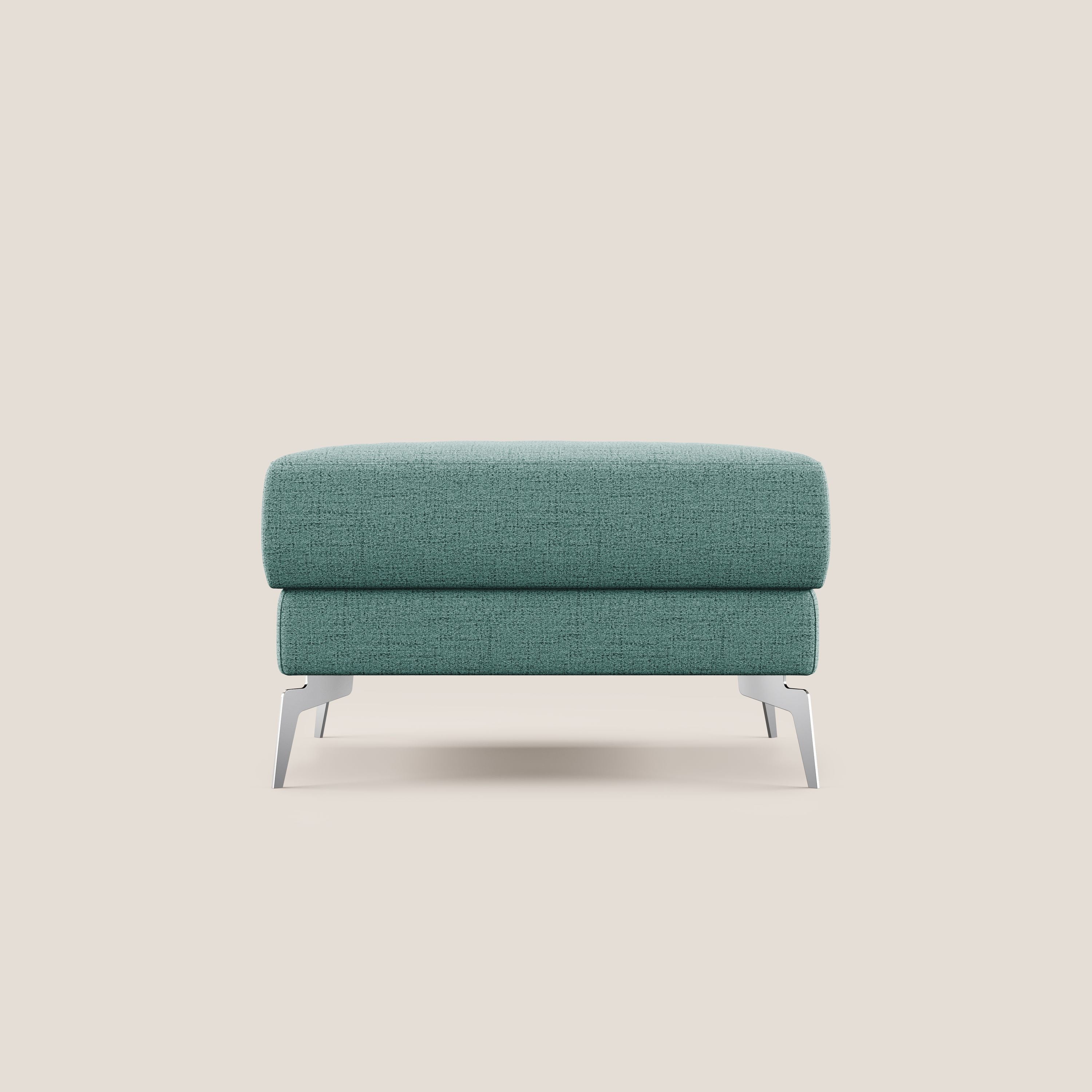 Star Pouf con piedini alti in tessuto impermeabile fiammato T03 verde acqua - divani.store