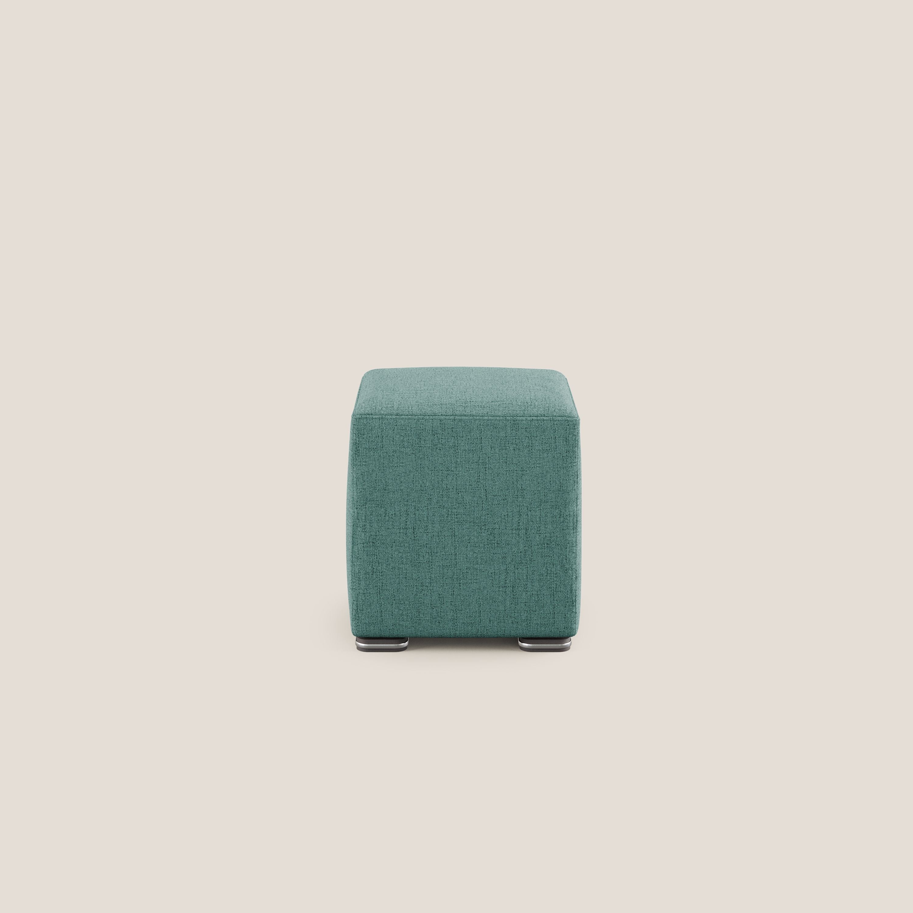 Cube pouf in tessuto morbido impermeabile T03 verde acqua - divani.store