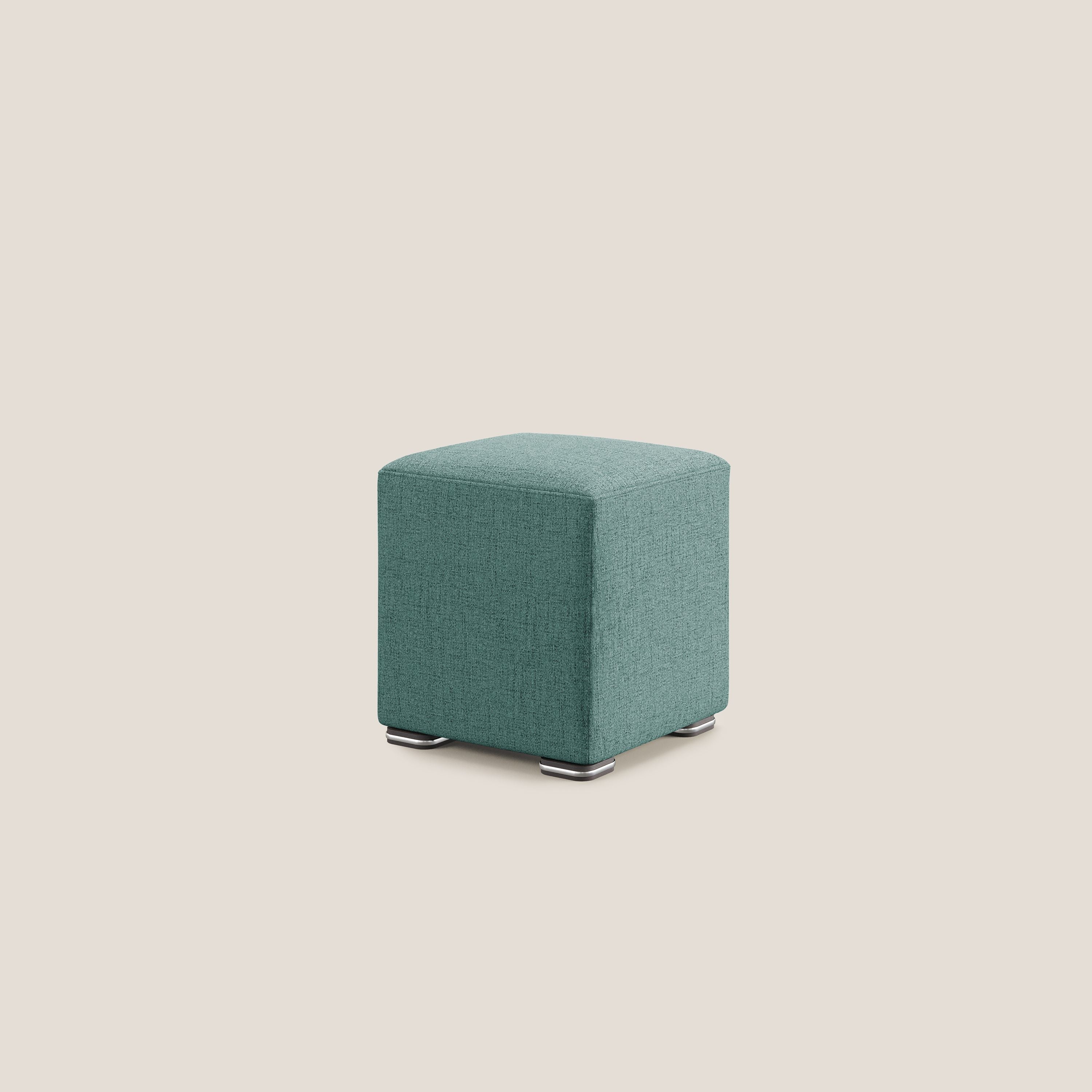 Cube pouf in tessuto morbido impermeabile T03 verde acqua - divani.store