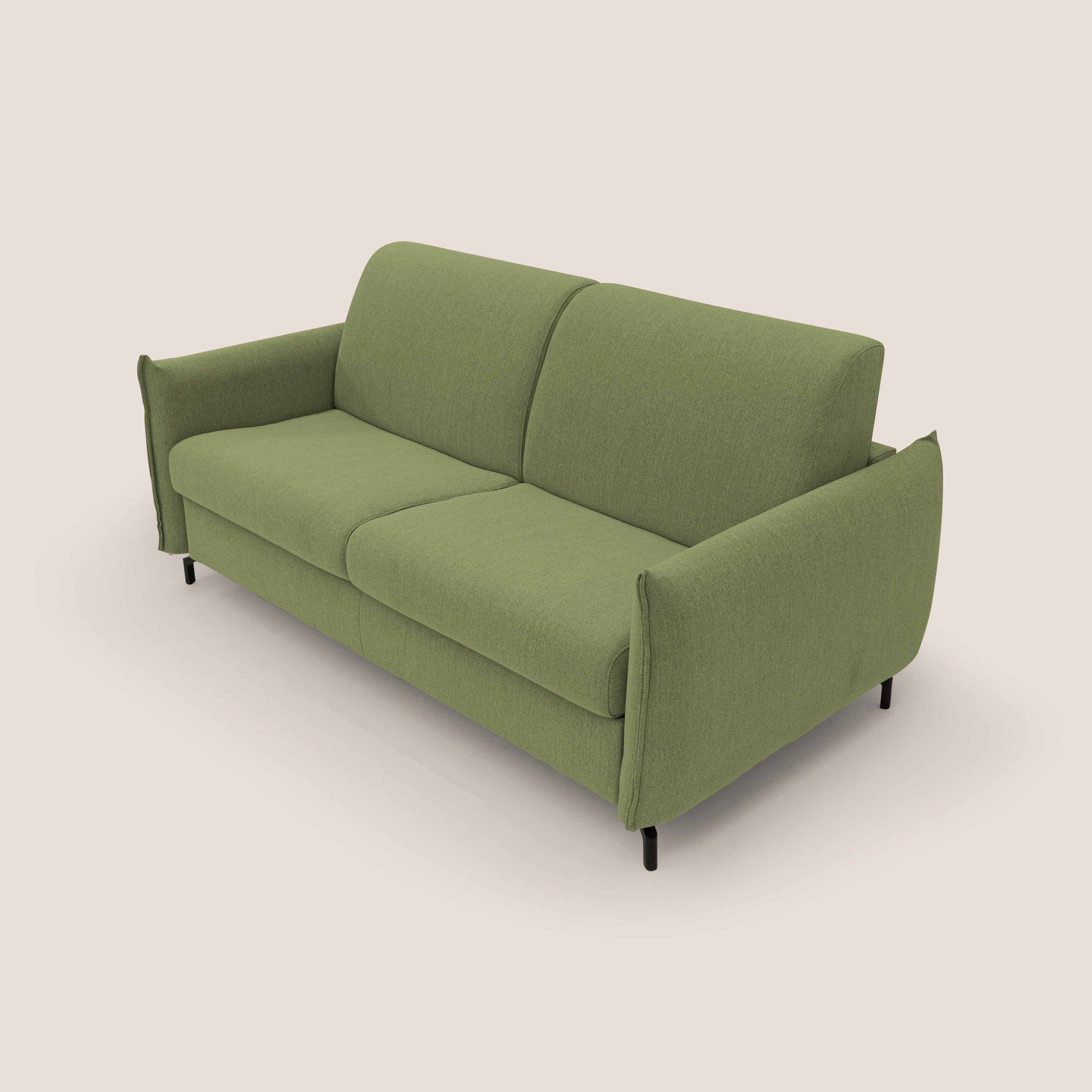 Scarlet divano letto in tessuto misto cotone impermeabile T19 verde - divani.store