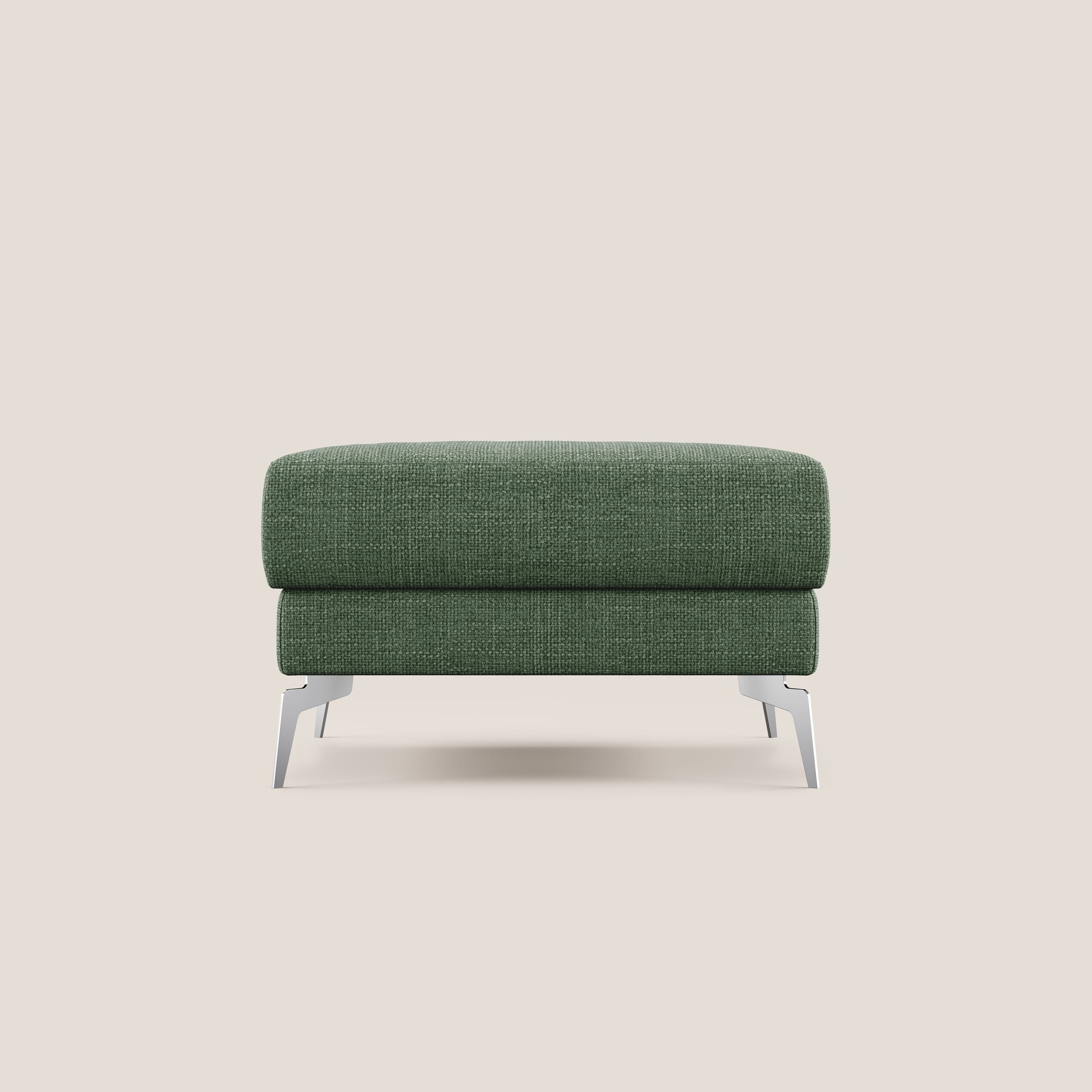 Star Pouf con piedini alti in tessuto impermeabile morbido intreccio T06 verde - divani.store