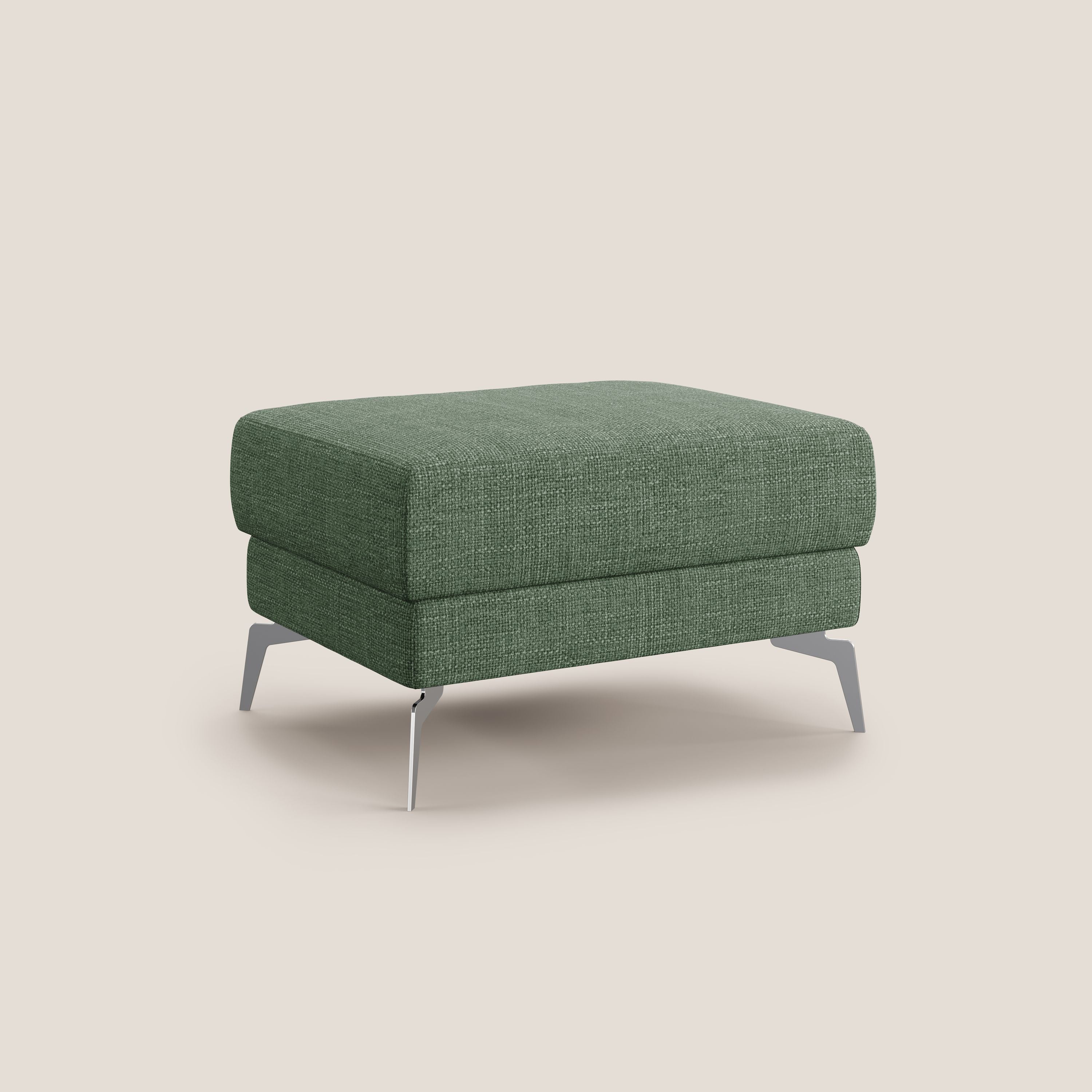 Star Pouf con piedini alti in tessuto impermeabile morbido intreccio T06 verde - divani.store