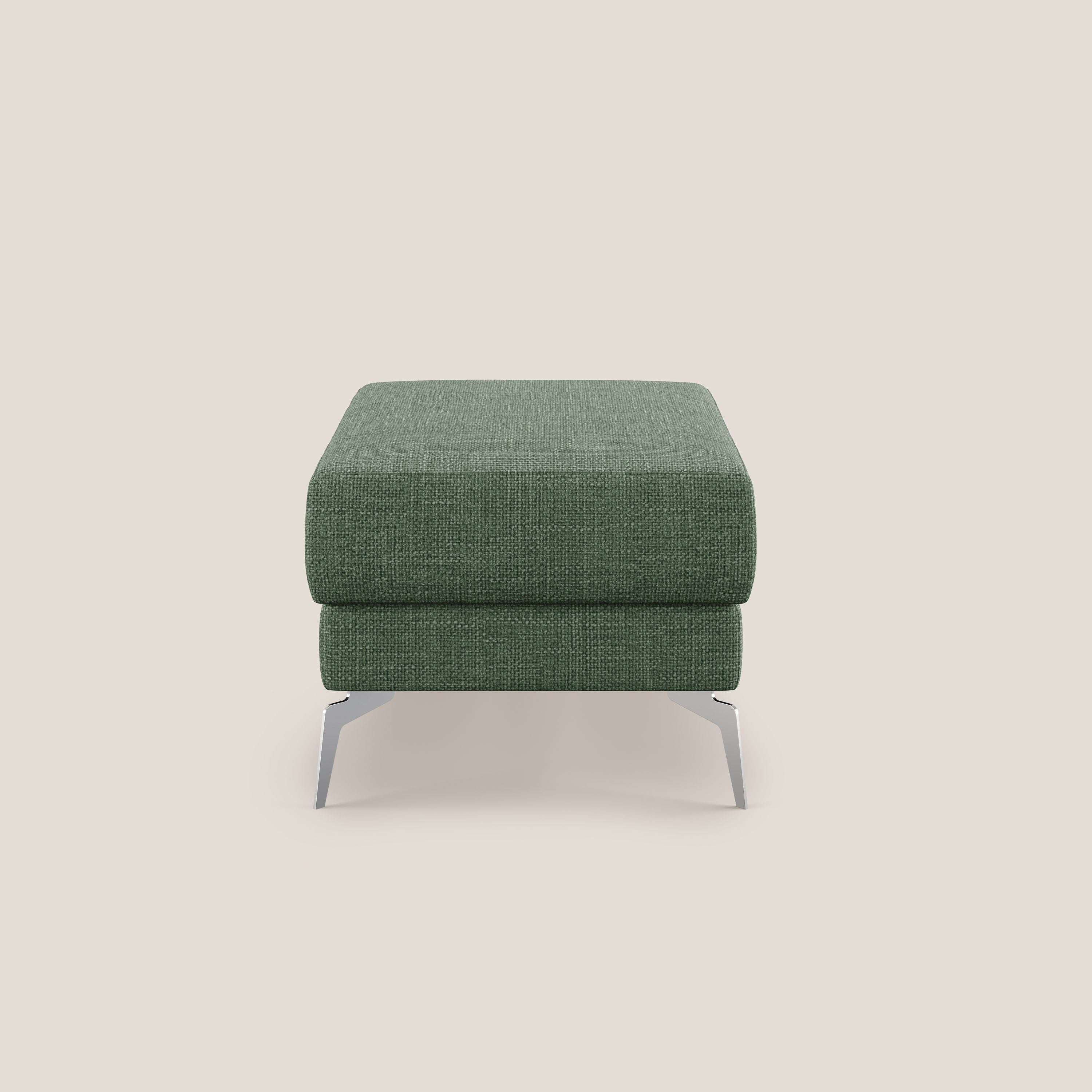 Star Pouf con piedini alti in tessuto impermeabile morbido intreccio T06 verde - divani.store