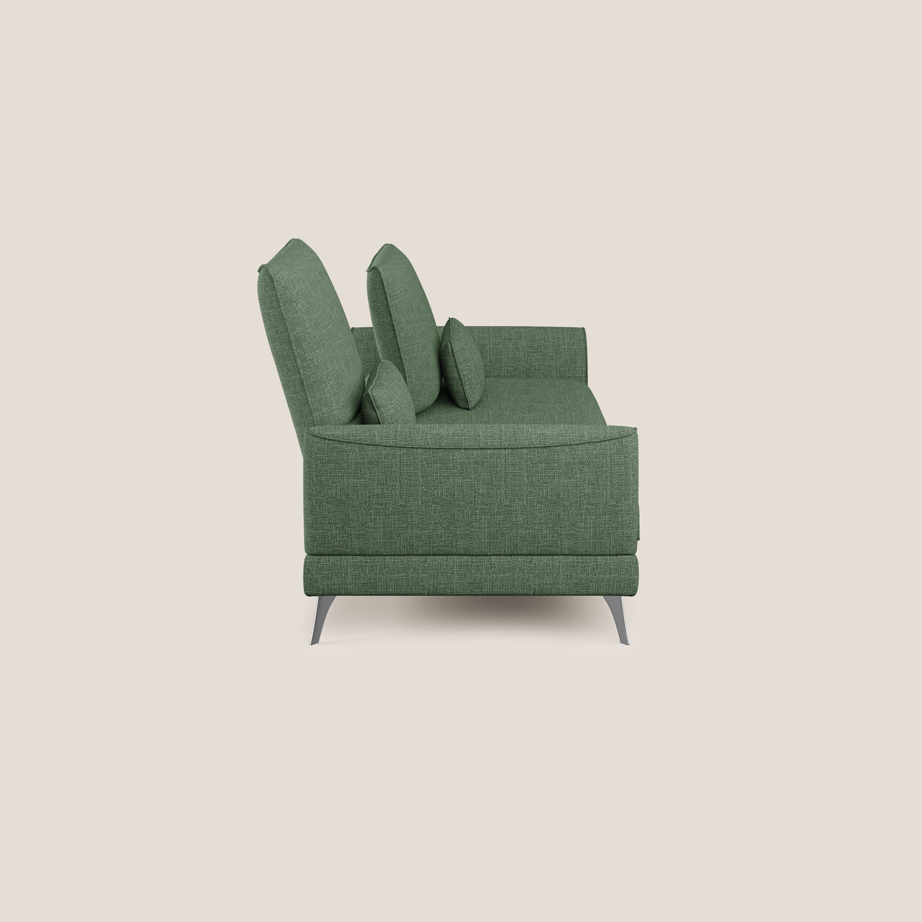 Tommy Divano relax con schienali traslanti in morbido tessuto fiammato T06 verde - divani.store