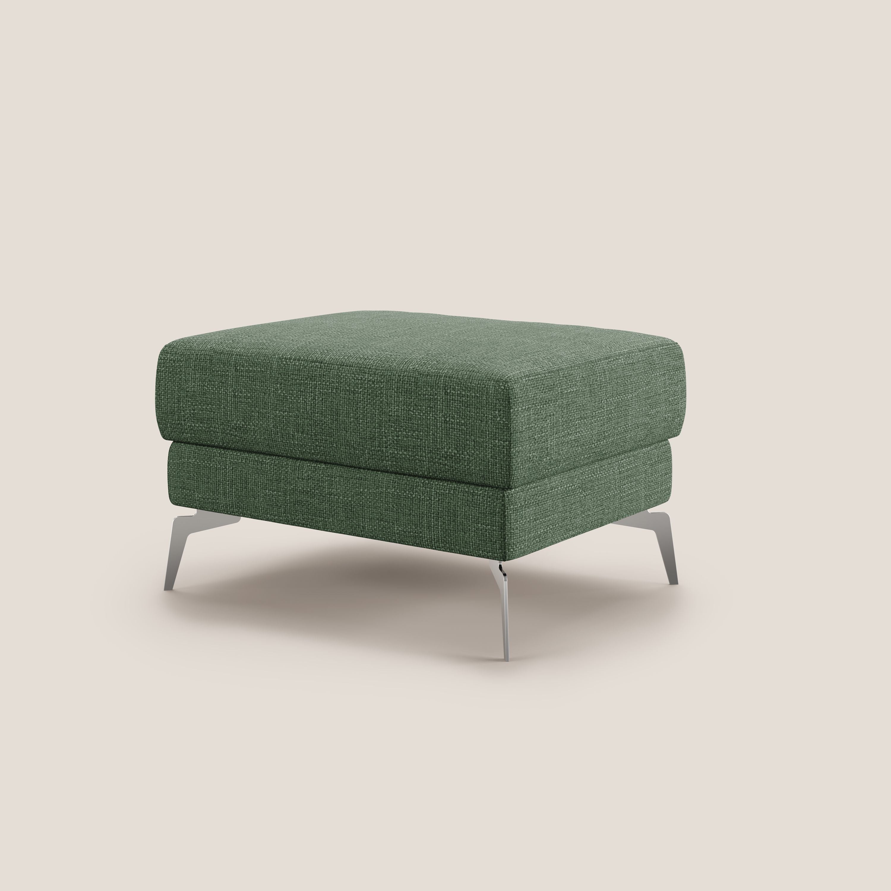 Star Pouf con piedini alti in tessuto impermeabile morbido intreccio T06 verde - divani.store