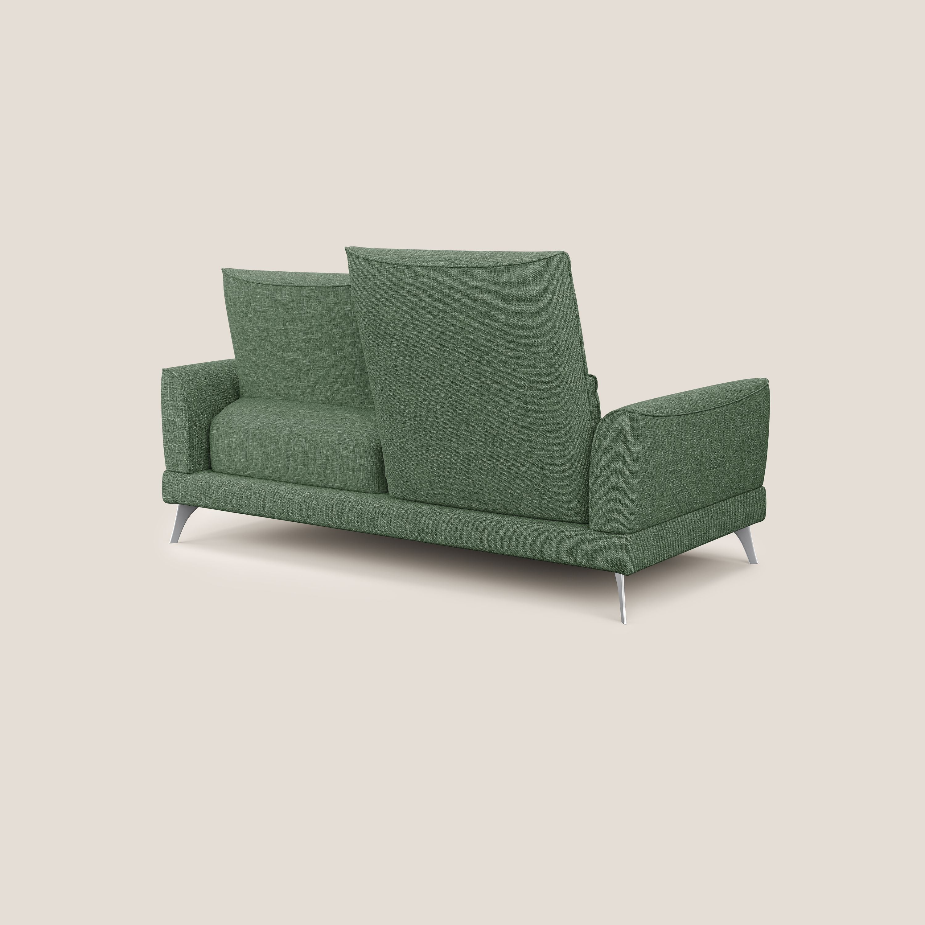 Tommy Divano relax con schienali traslanti in morbido tessuto fiammato T06 verde - divani.store