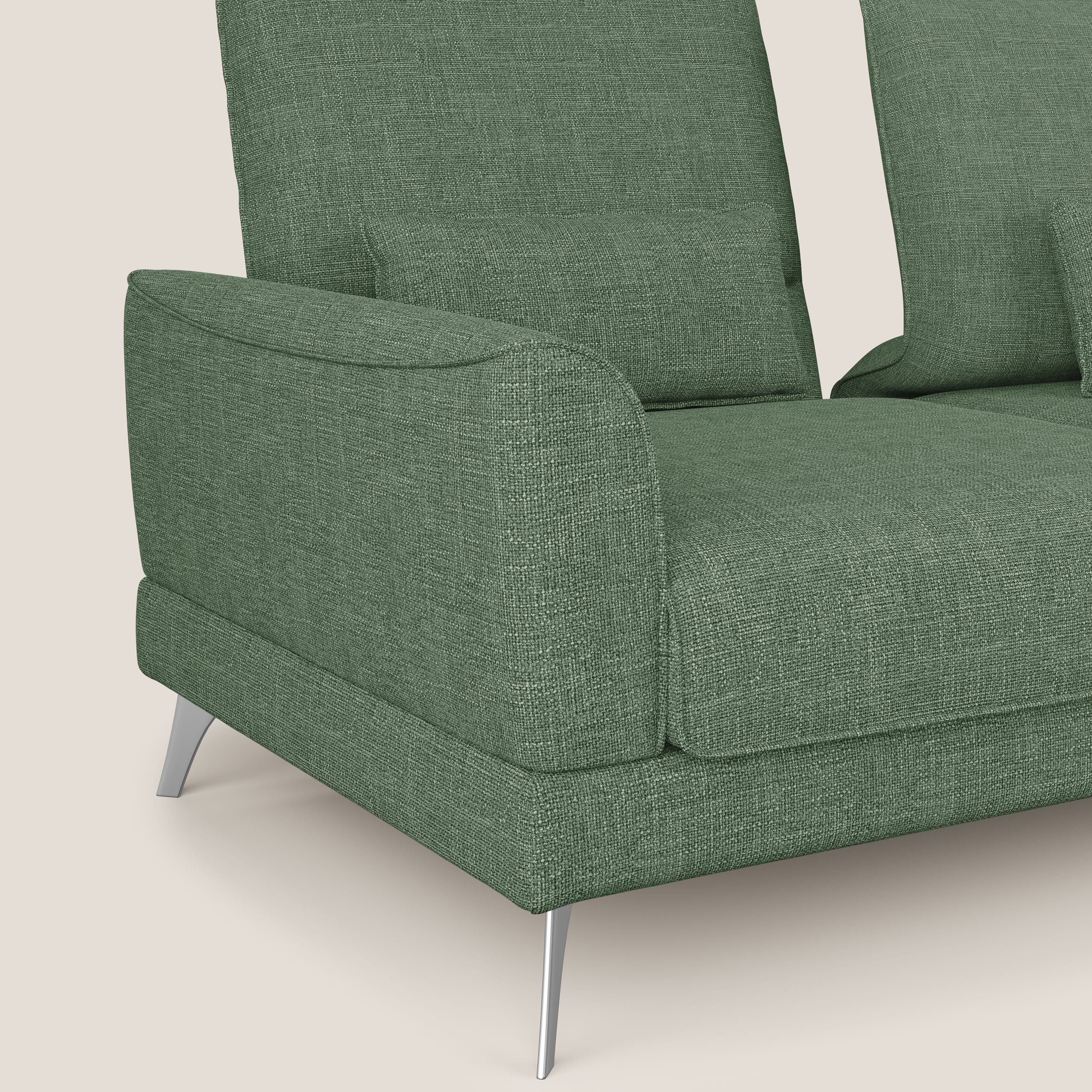 Tommy Divano relax con schienali traslanti in morbido tessuto fiammato T06 verde - divani.store