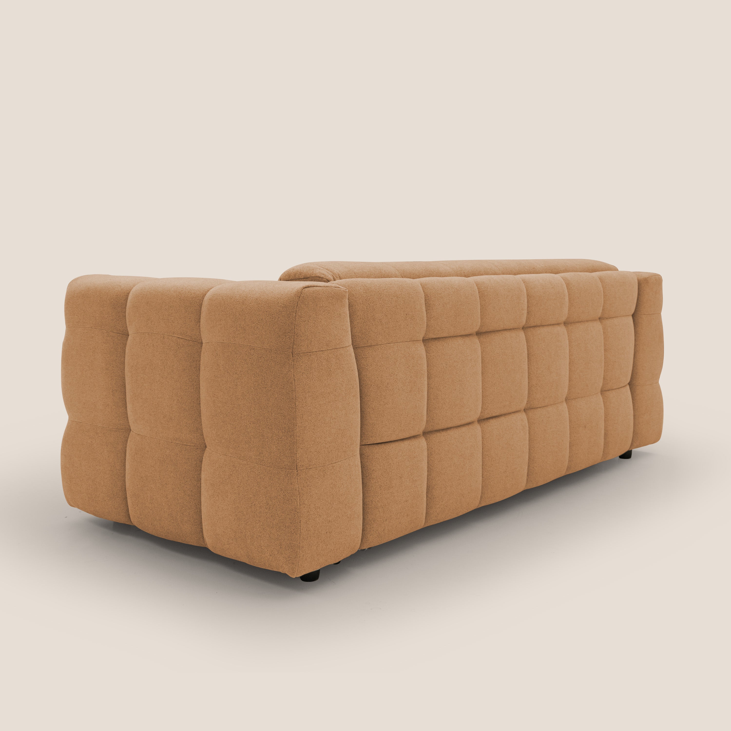Tender Divano letto matrimoniale dal design innovativo in tessuto bouclet impermeabile T07 arancio - divani.store