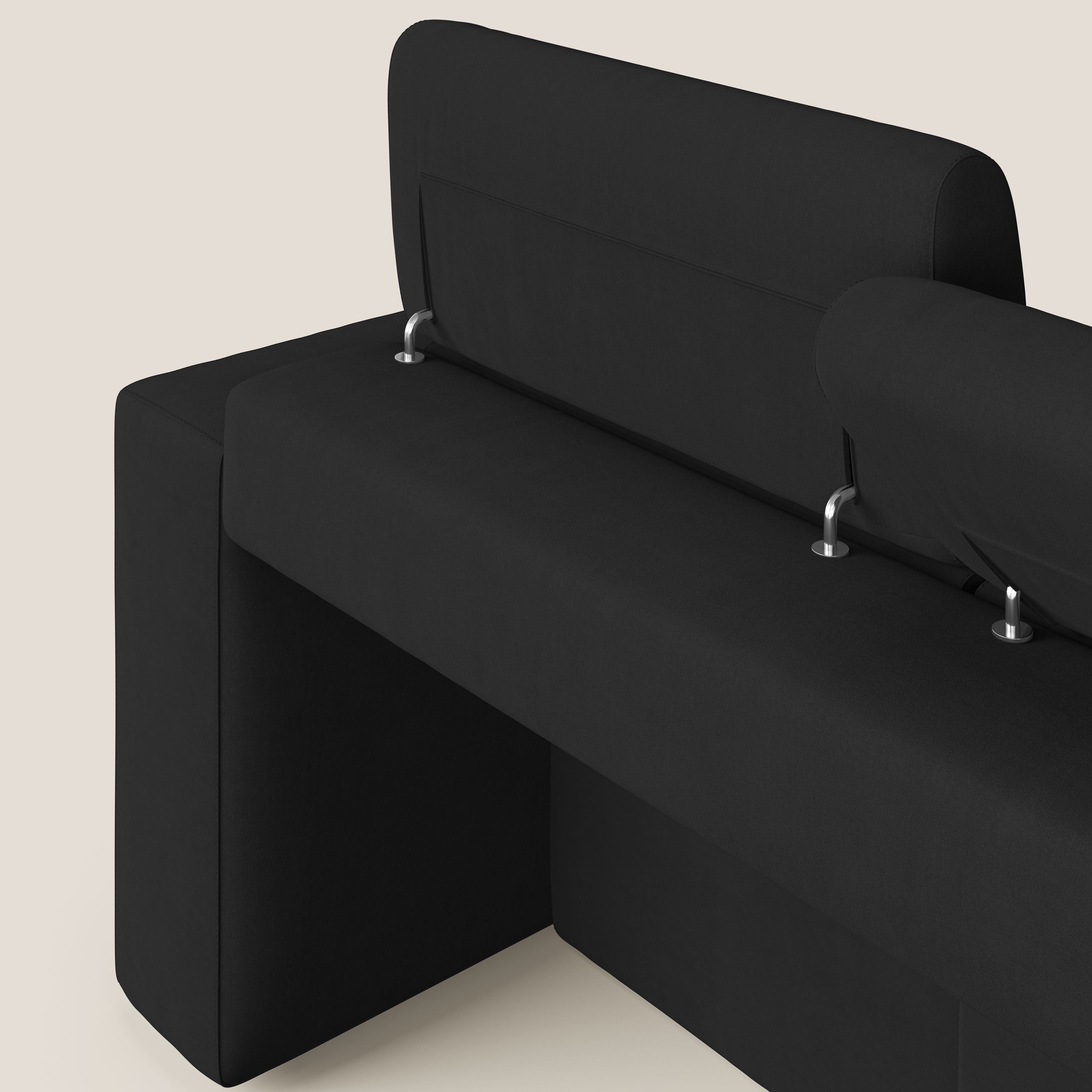Orwell divano con 3 sedute estraibili in microfibra smacchiabile T11 nero - divani.store