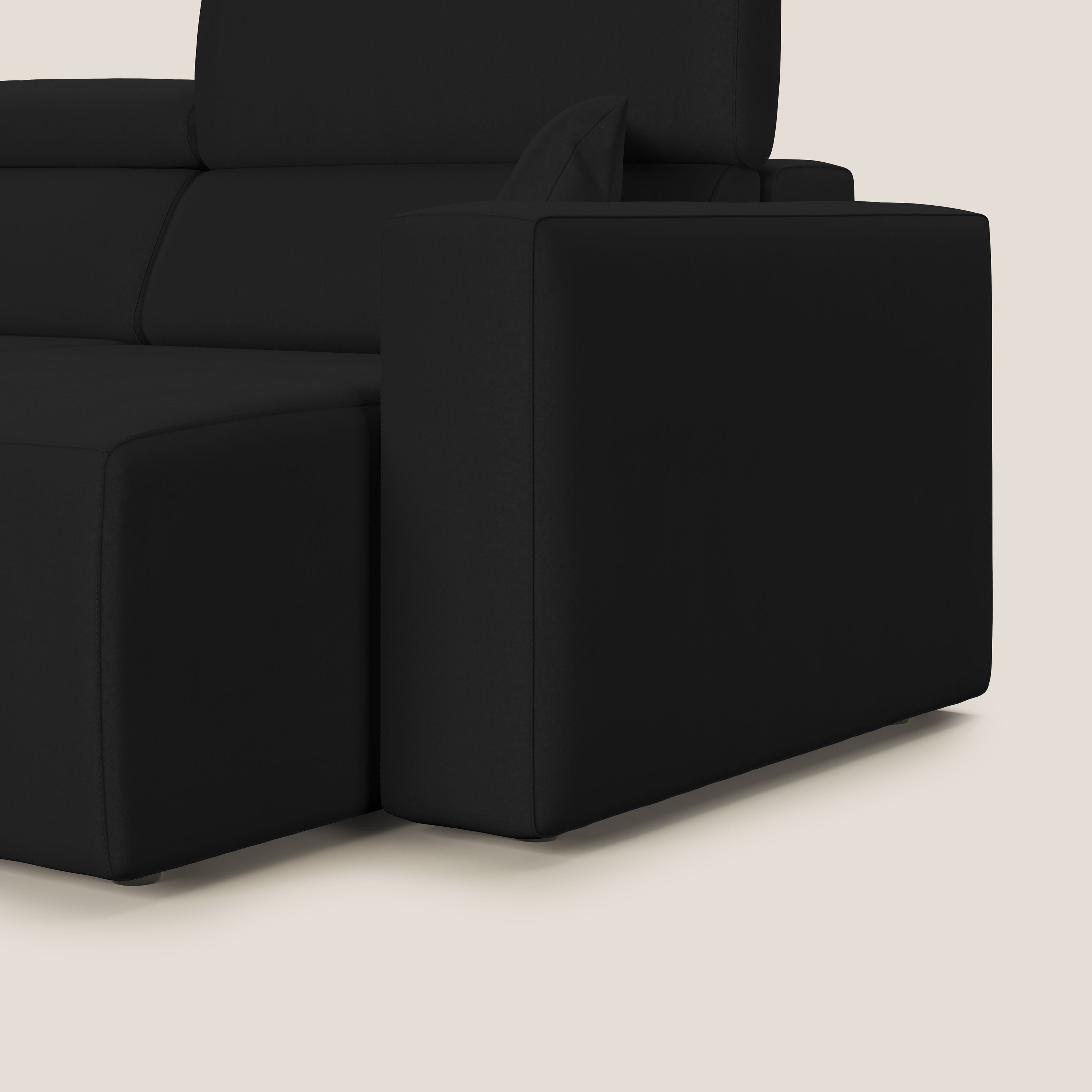Orwell divano con seduta estraibile in microfibra smacchiabile T11 nero - divani.store