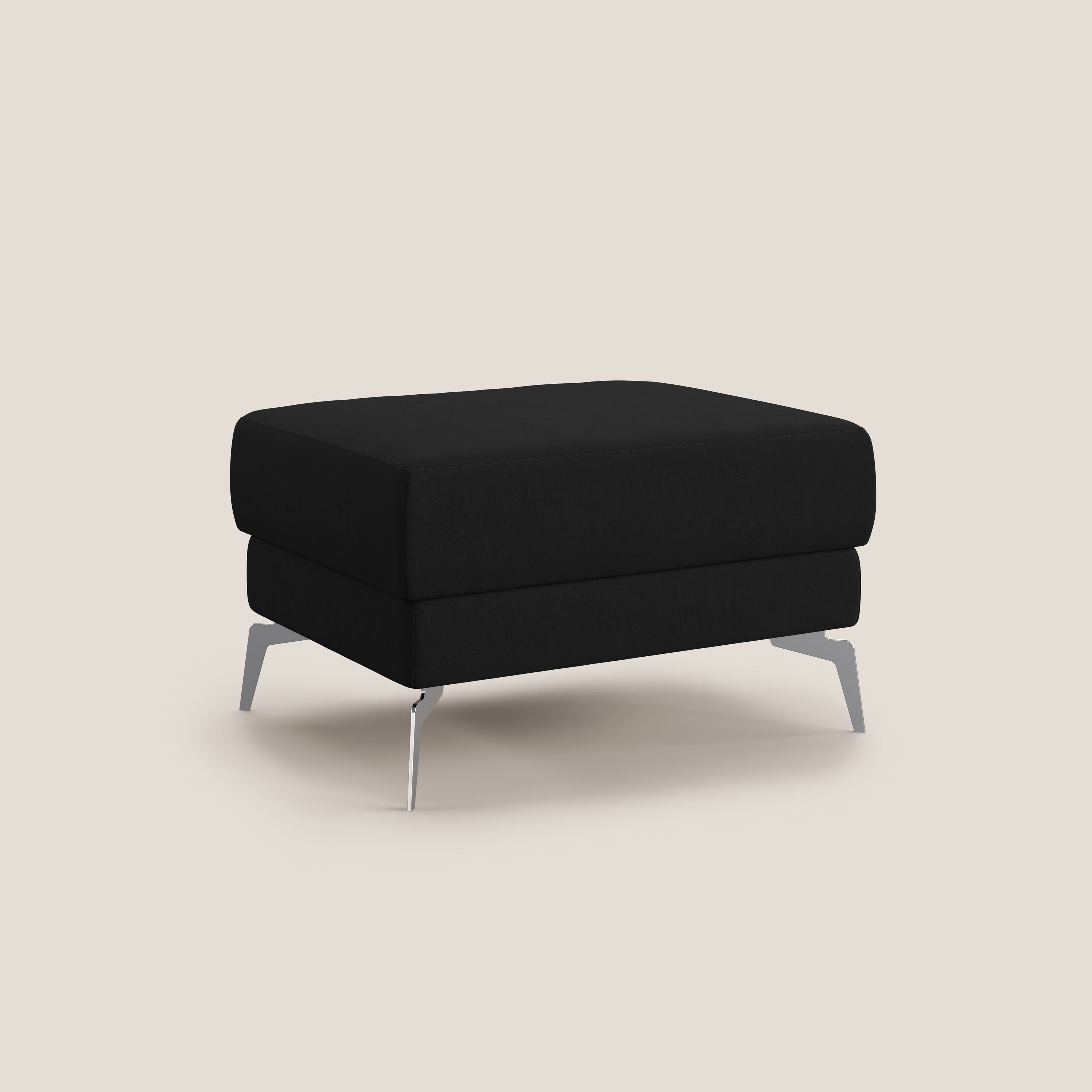 Star Pouf con piedini alti in microfibra impermeabile T11 nero - divani.store