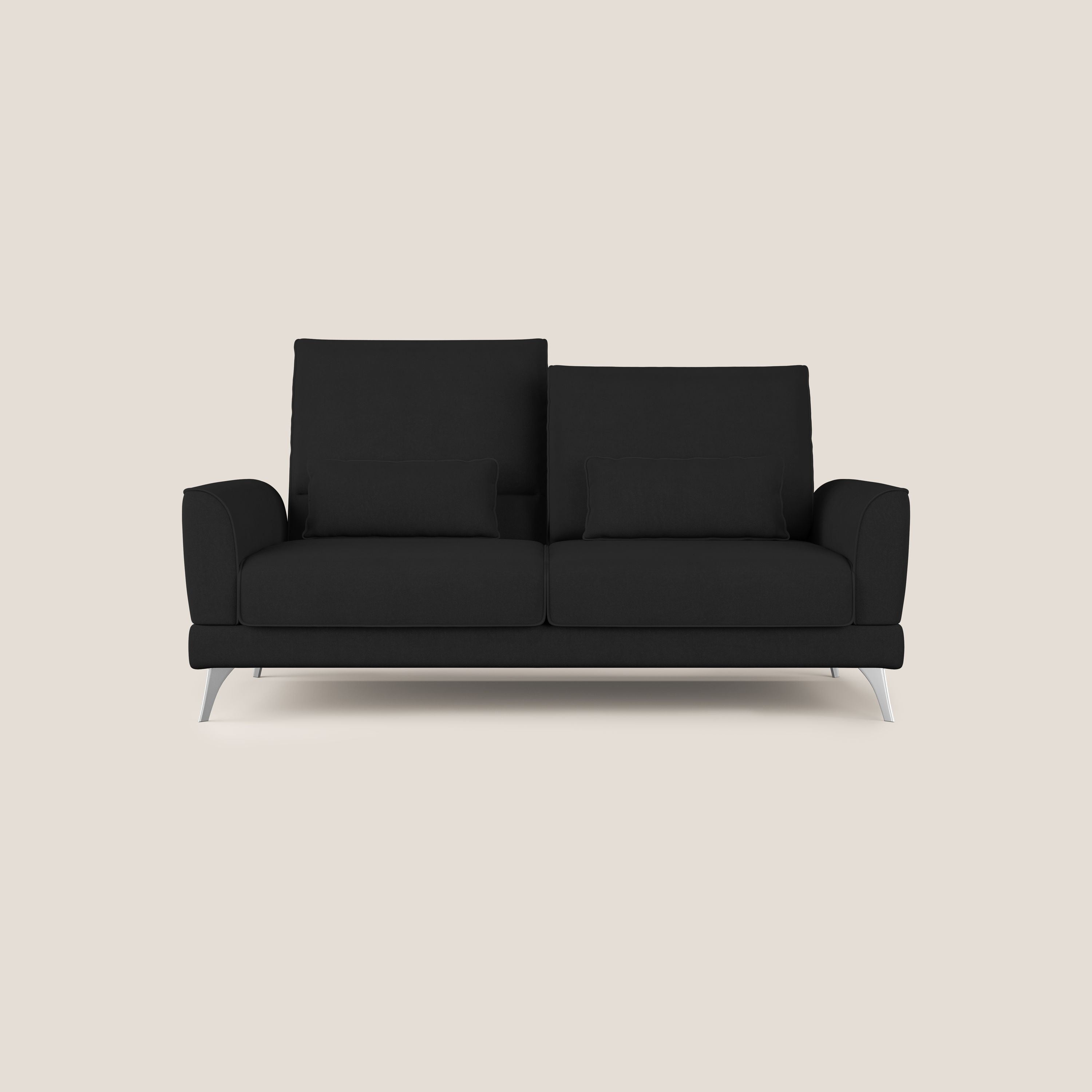 Tommy Divano relax con schienali traslanti in microfibra smacchiabile T11 nero - divani.store