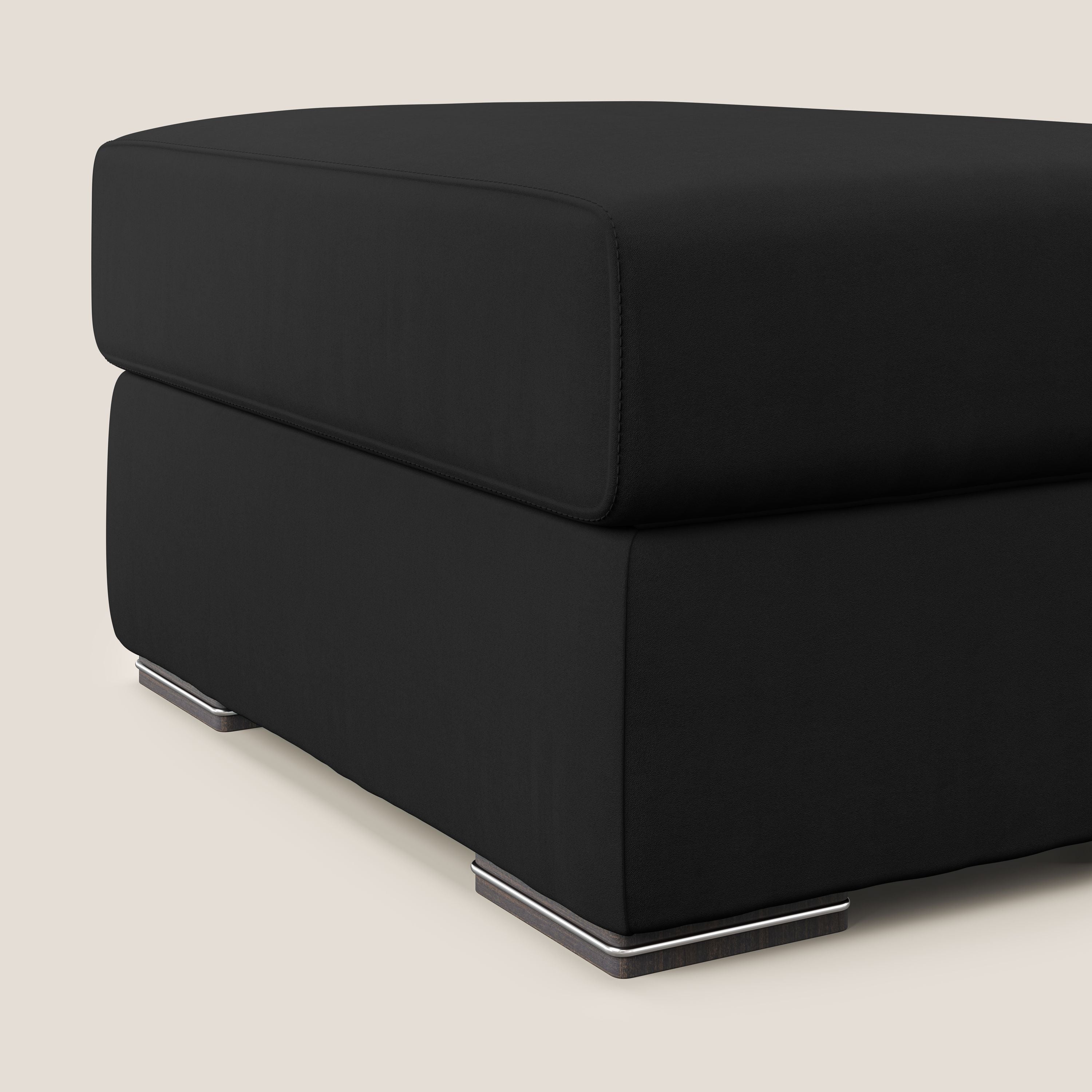 Sun pouf apribile contenitore in microfibra smacchiabile T11 nero - divani.store