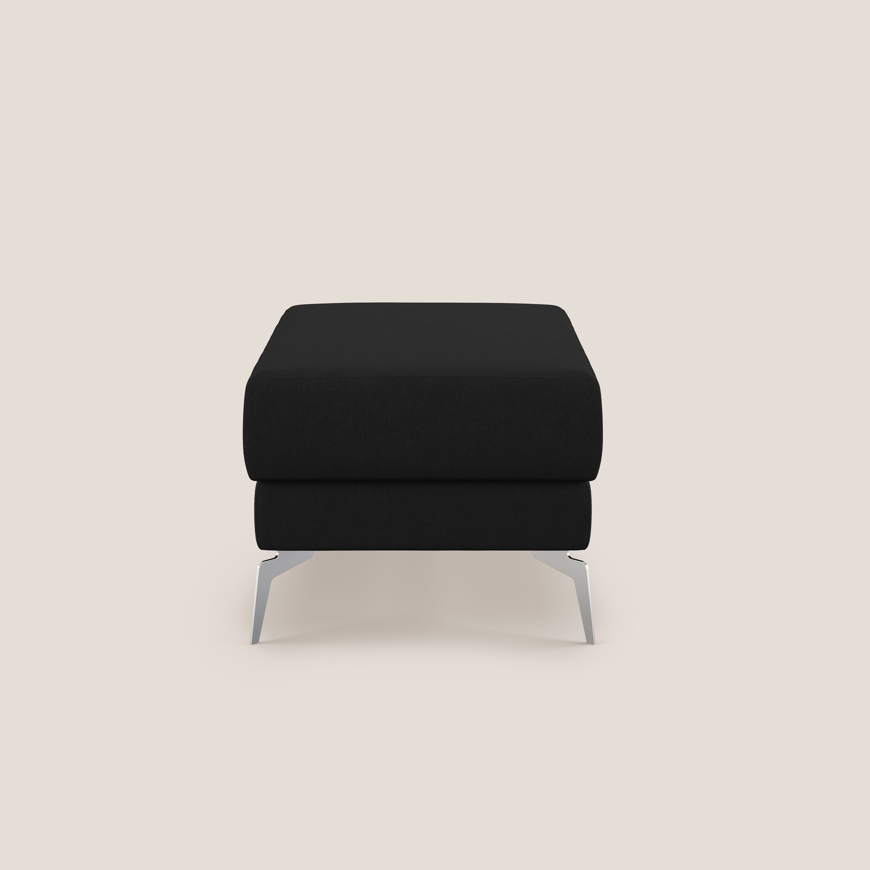 Star Pouf con piedini alti in microfibra impermeabile T11 nero - divani.store