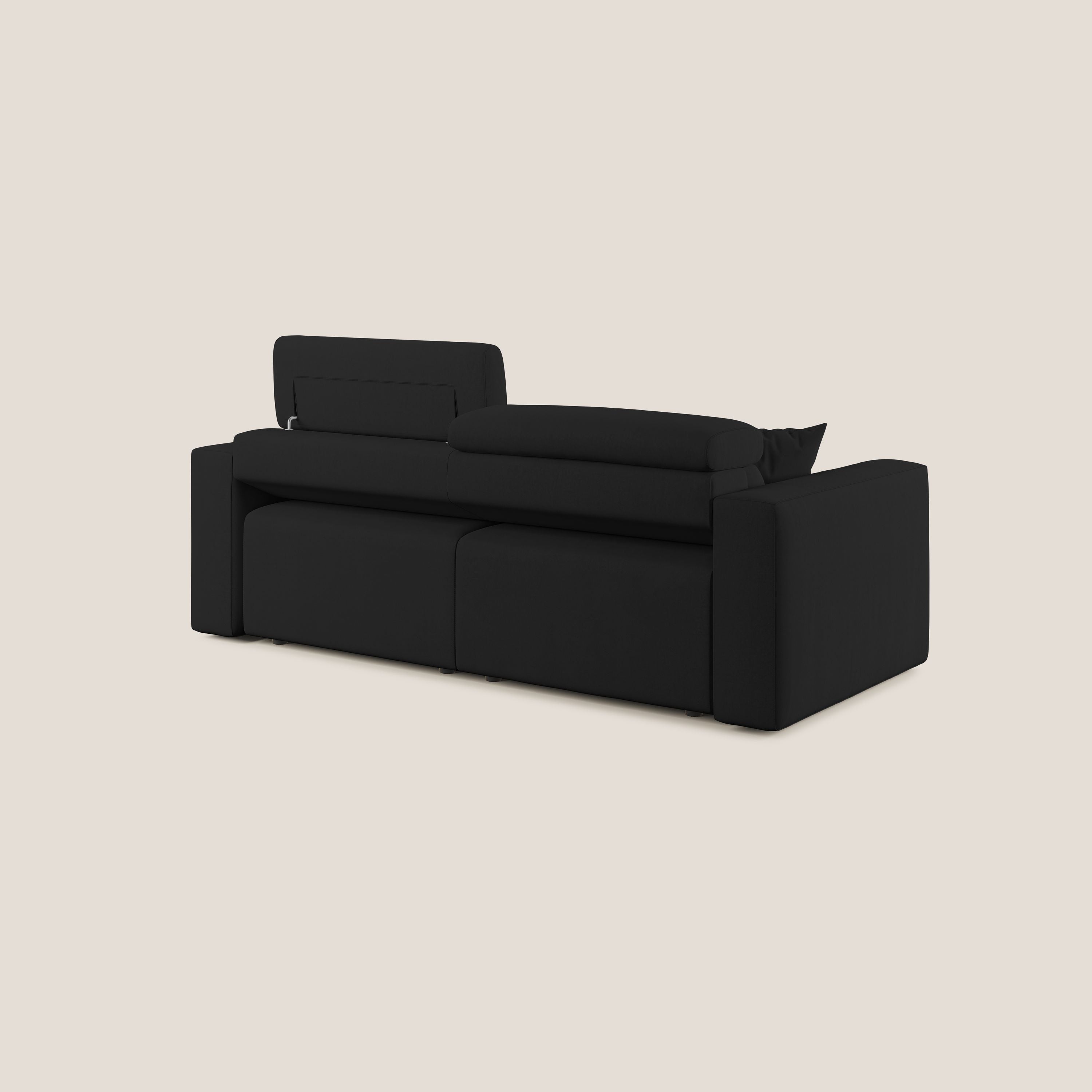 Orwell divano con seduta estraibile in microfibra smacchiabile T11 nero - divani.store