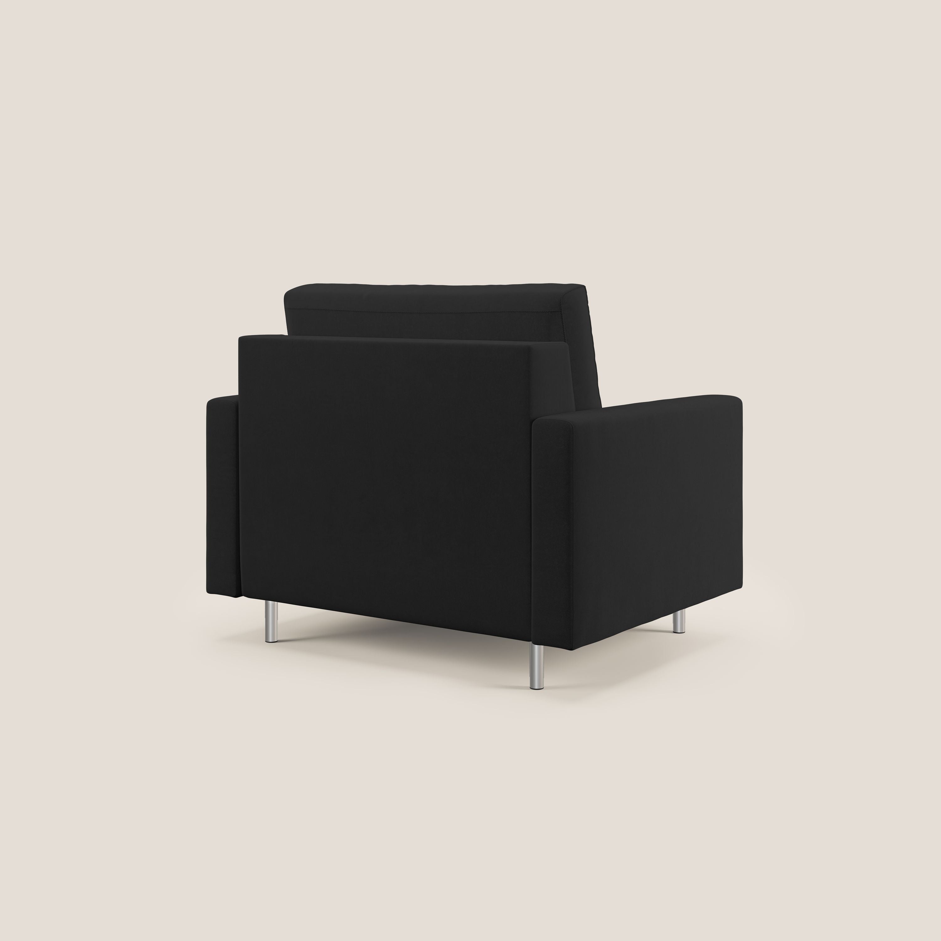 Megan poltrona letto in microfibra smacchiabile T11 nero - divani.store