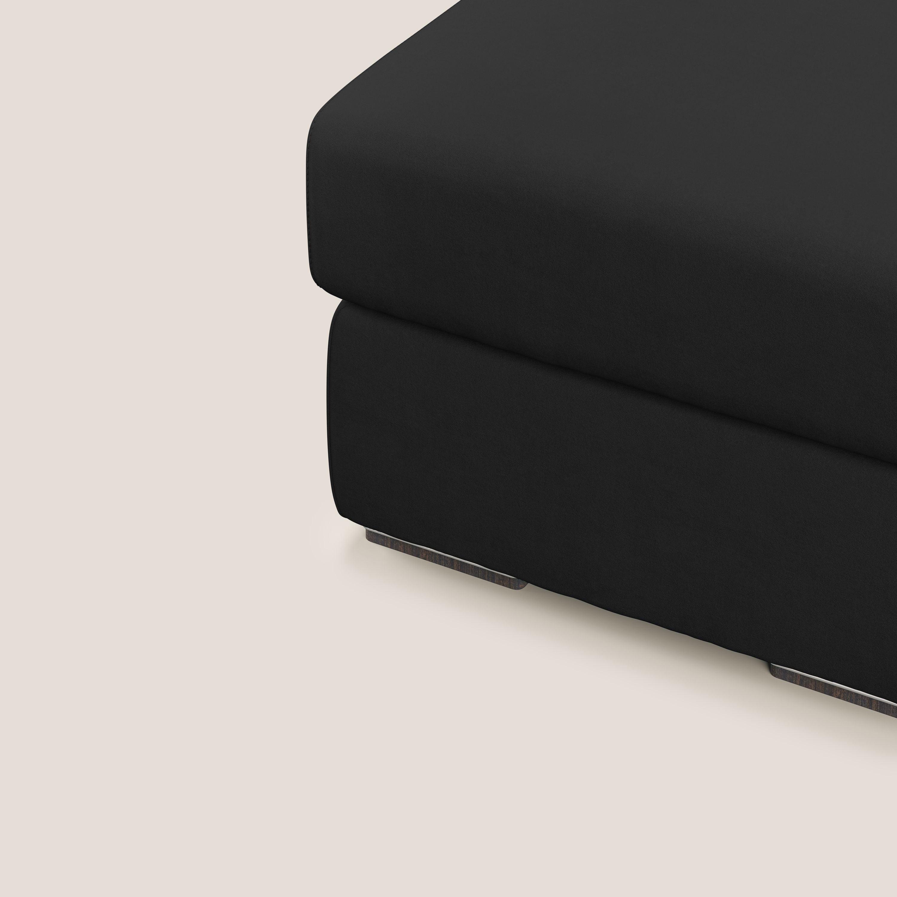 Sun pouf apribile contenitore in microfibra smacchiabile T11 nero - divani.store